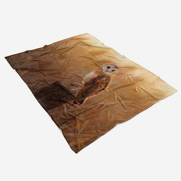 Sinus Art Handtücher Handtuch Strandhandtuch Saunatuch Kuscheldecke mit Tiermotiv schöne Eule, Baumwolle-Polyester-Mix (1-St), Handtuch