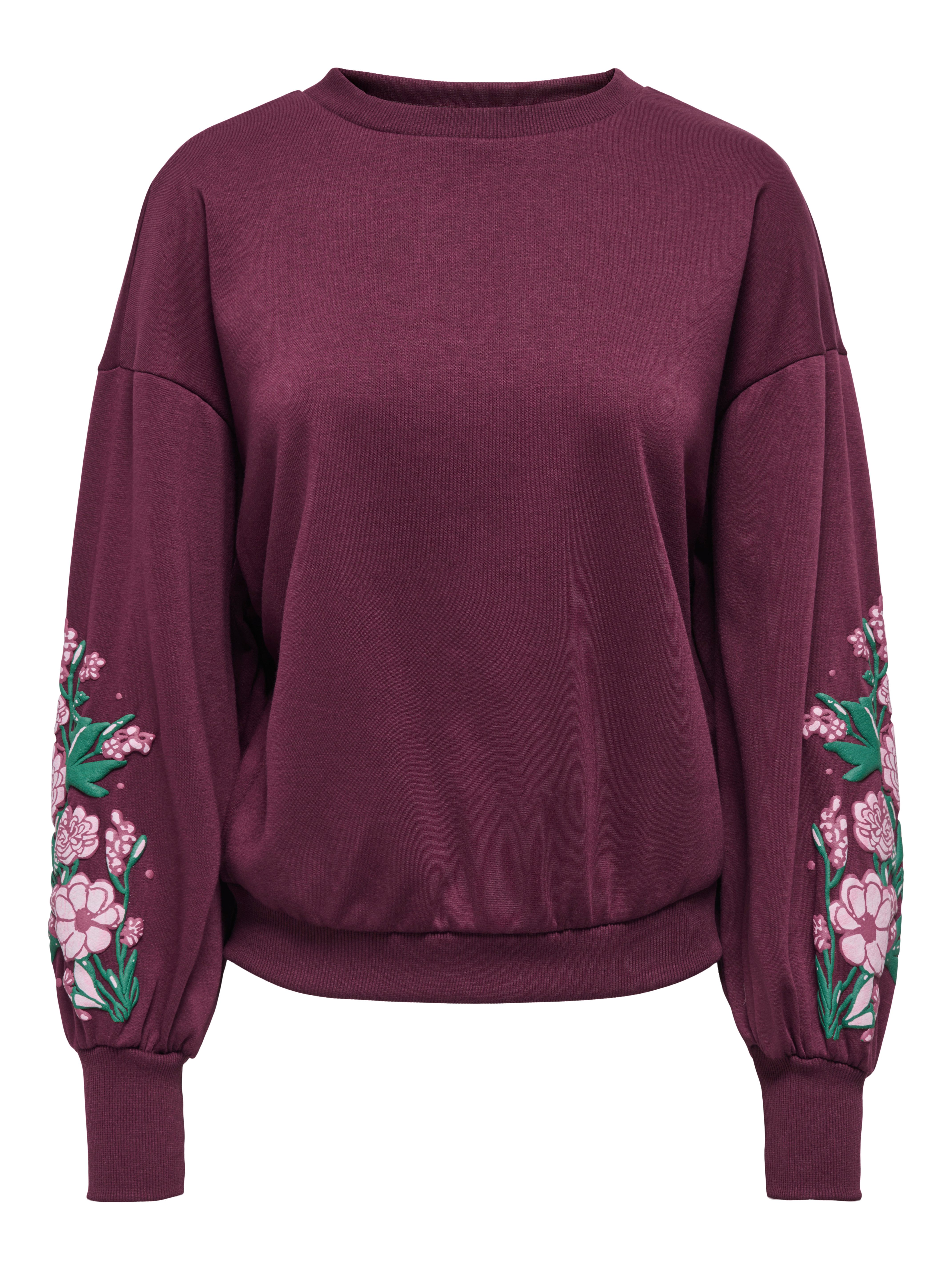 ONLY Sweatshirt ONLBROOKE L/S O-NECK FLOWER SWT Baumwollmischung, regular fit – Bild 5 von 5