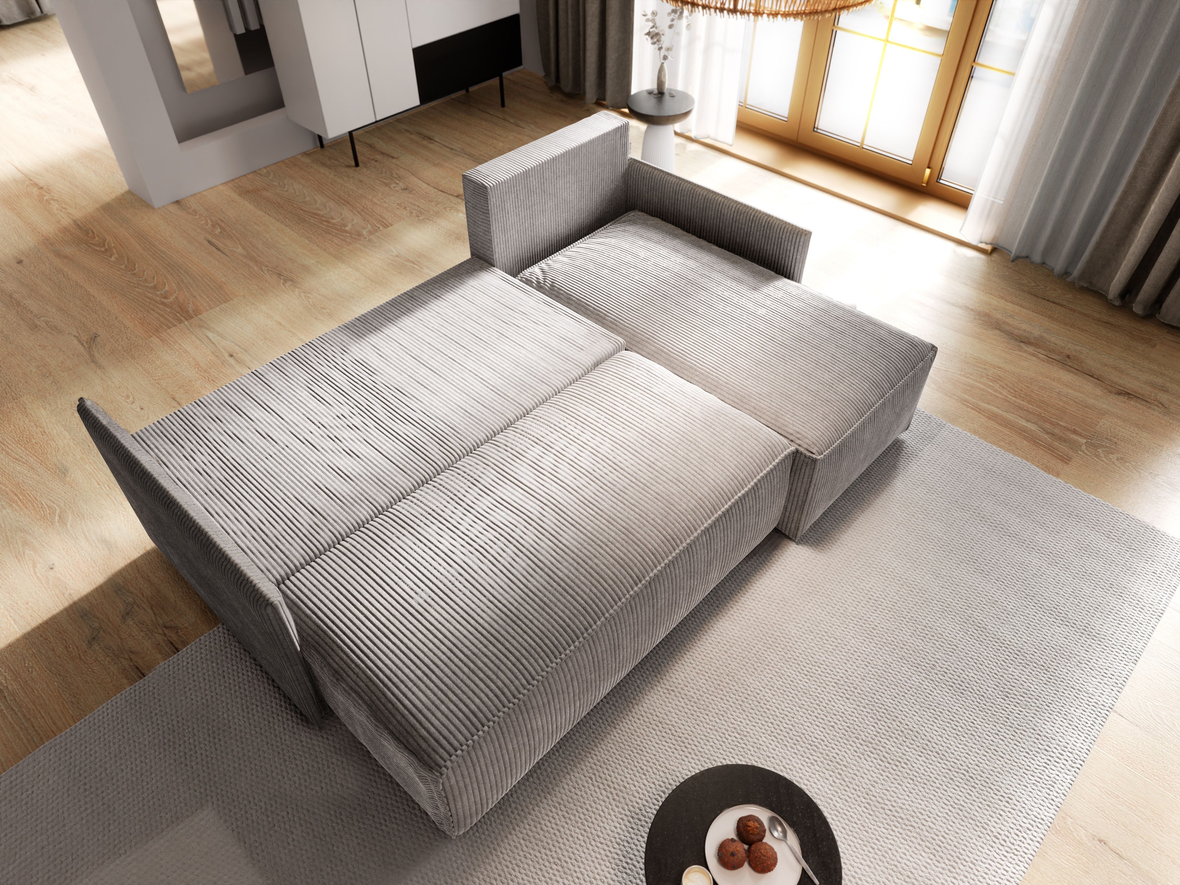 Masseno Ecksofa PERUSI mit Schlaffunktion L-Form, Sofa mit Bettkasten