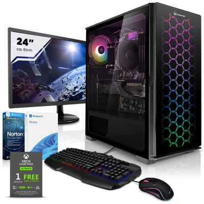 Megaport Gaming-PC-Komplettsystem (24", Intel Core i5-12400F 6x2,50 GHz, GeForce GTX 1650, 16 GB RAM, 500 GB SSD, Windows 11, WLAN)