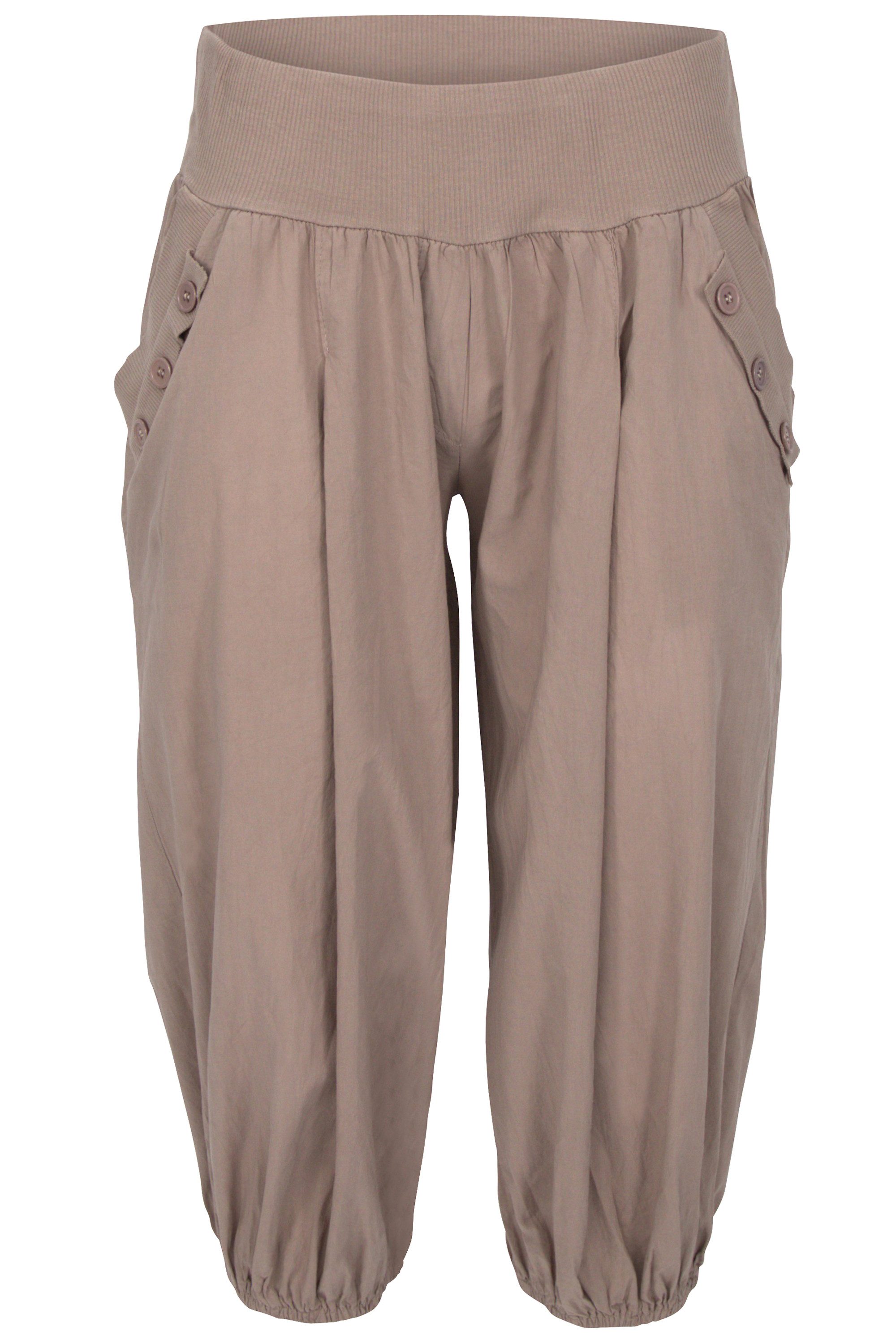 malito more than fashion Caprihose malito Damen Pumphose Capri 23286P kurze low waist Aladinhose Caprihose in Unifarben Einheitsgröße