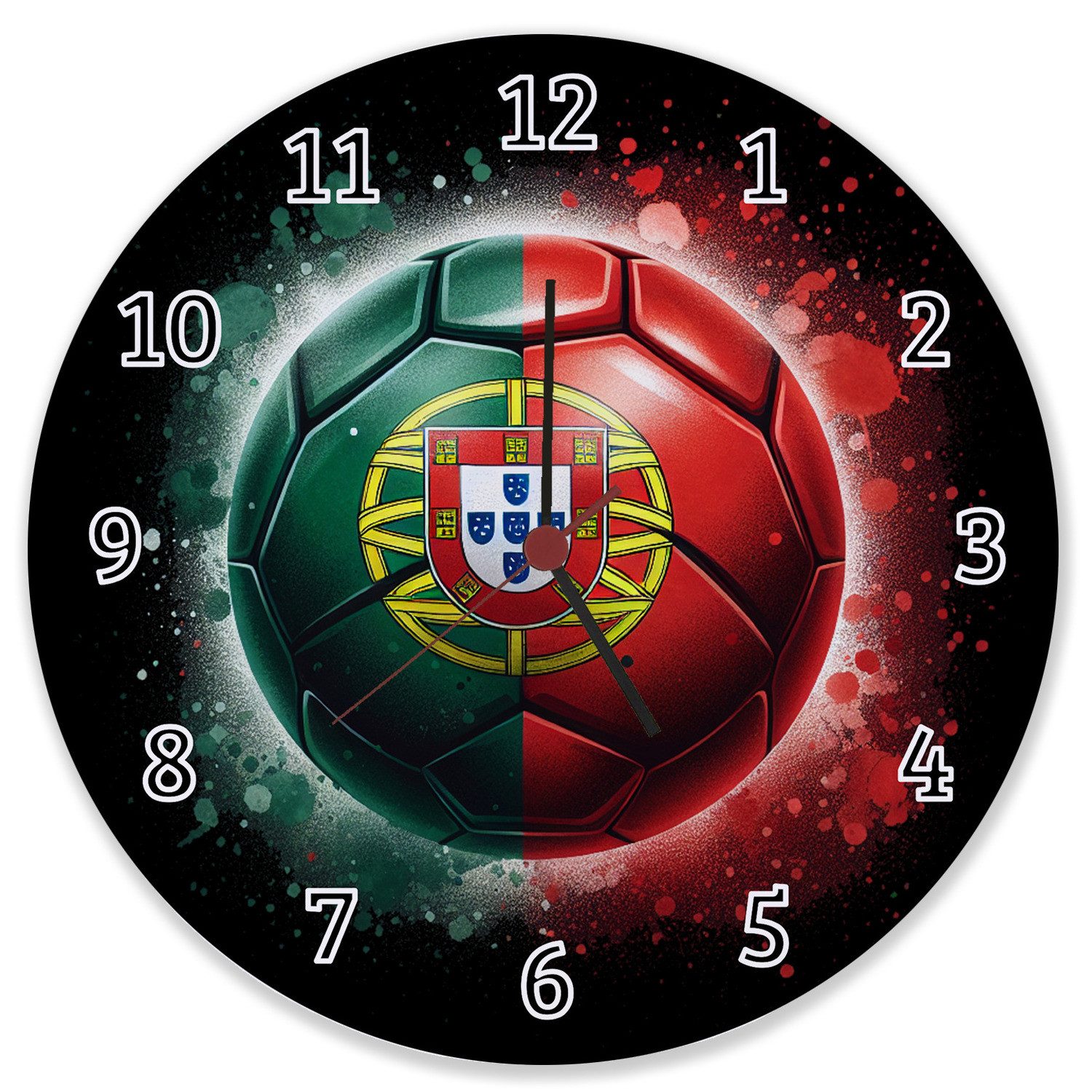 speecheese Wanduhr Fußball Portugal Flagge Wanduhr günstig online kaufen