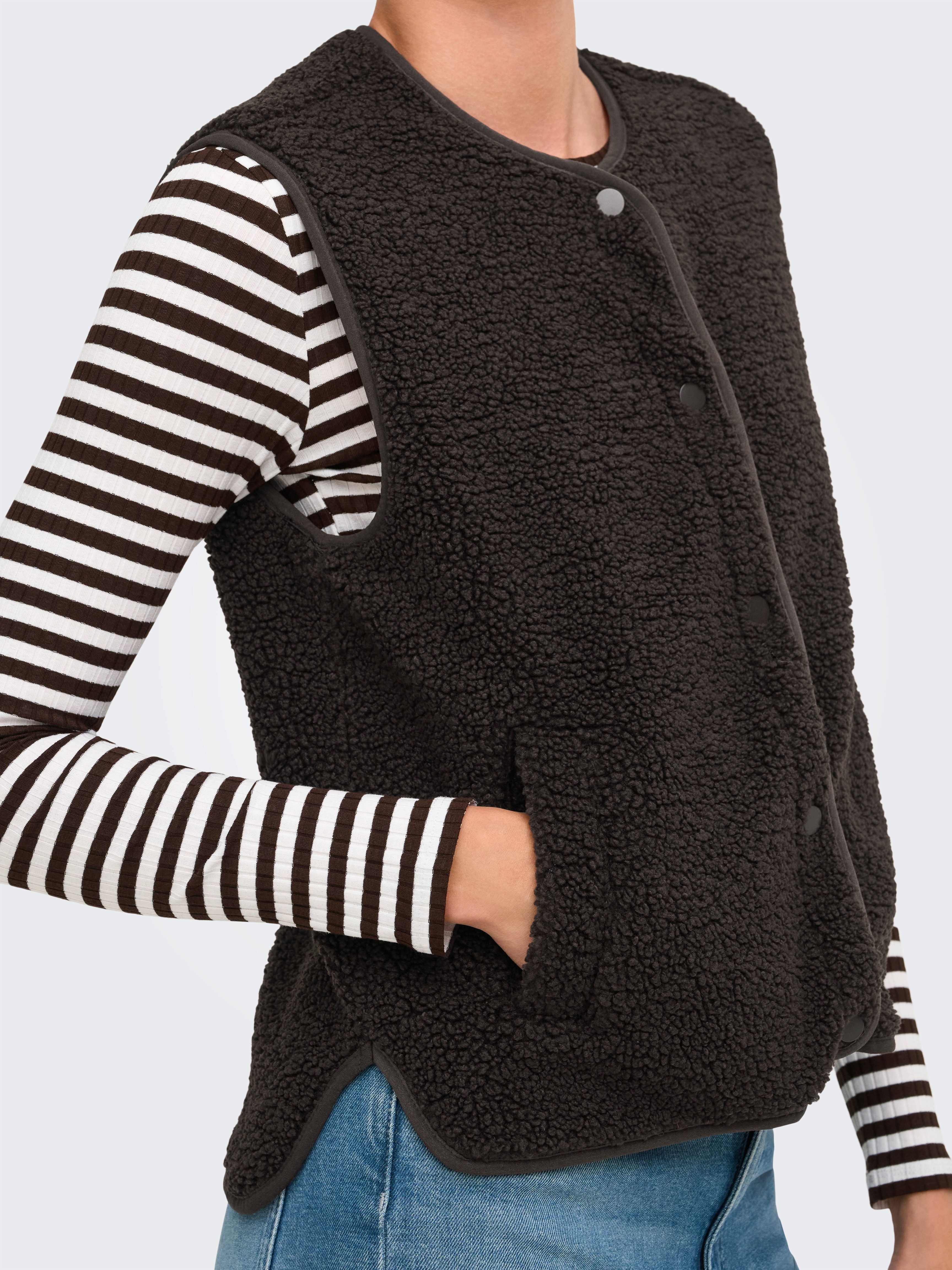 JDY Plüschweste JDYSIMINA TEDDY WAISTCOAT OTW QIQ NOOS Kunstfaser
