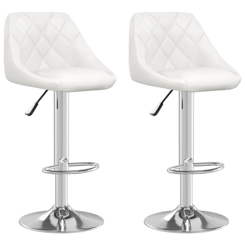 Barhocker Barhocker 2 Stk. Weiß Kunstleder