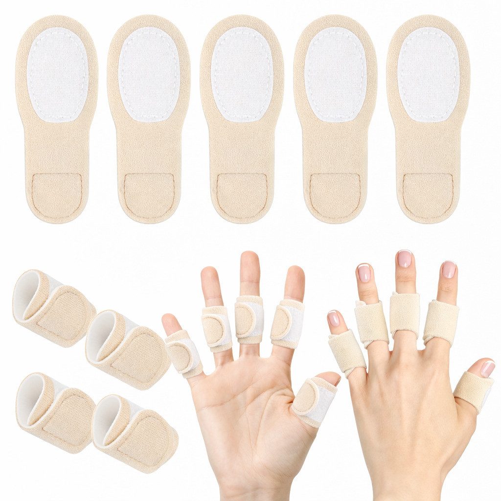 COOL-i ® Fingerbandage Fingerbandage 10er Set, verstellbare Fingerwickel aus Baumwolle, weich & wiederverwendbar, für Alltag & Pflege