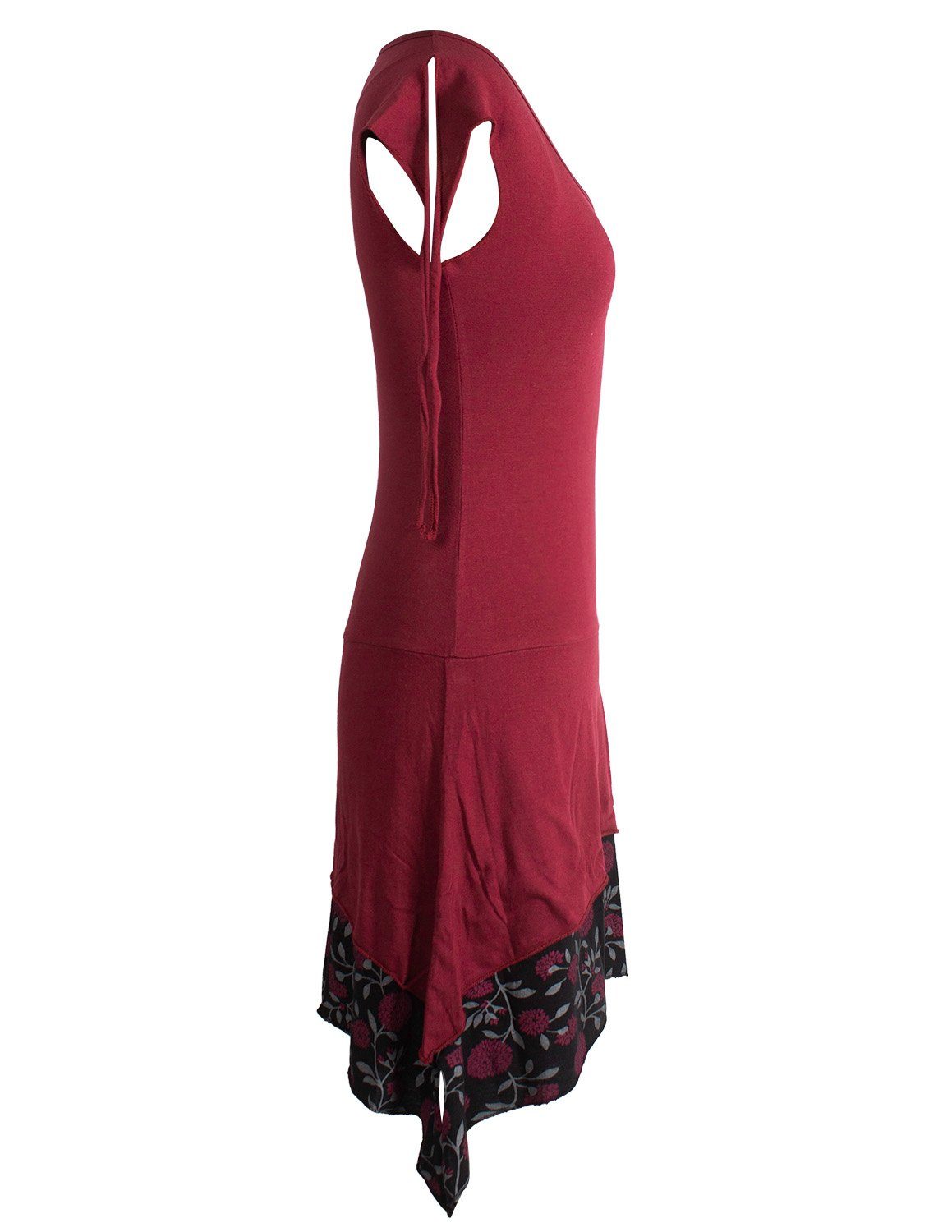 Vishes Zipfelkleid Ärmelloses Lagen-look Elfen Zipfelkleid Hippie, Boho, Ethno Goa Style