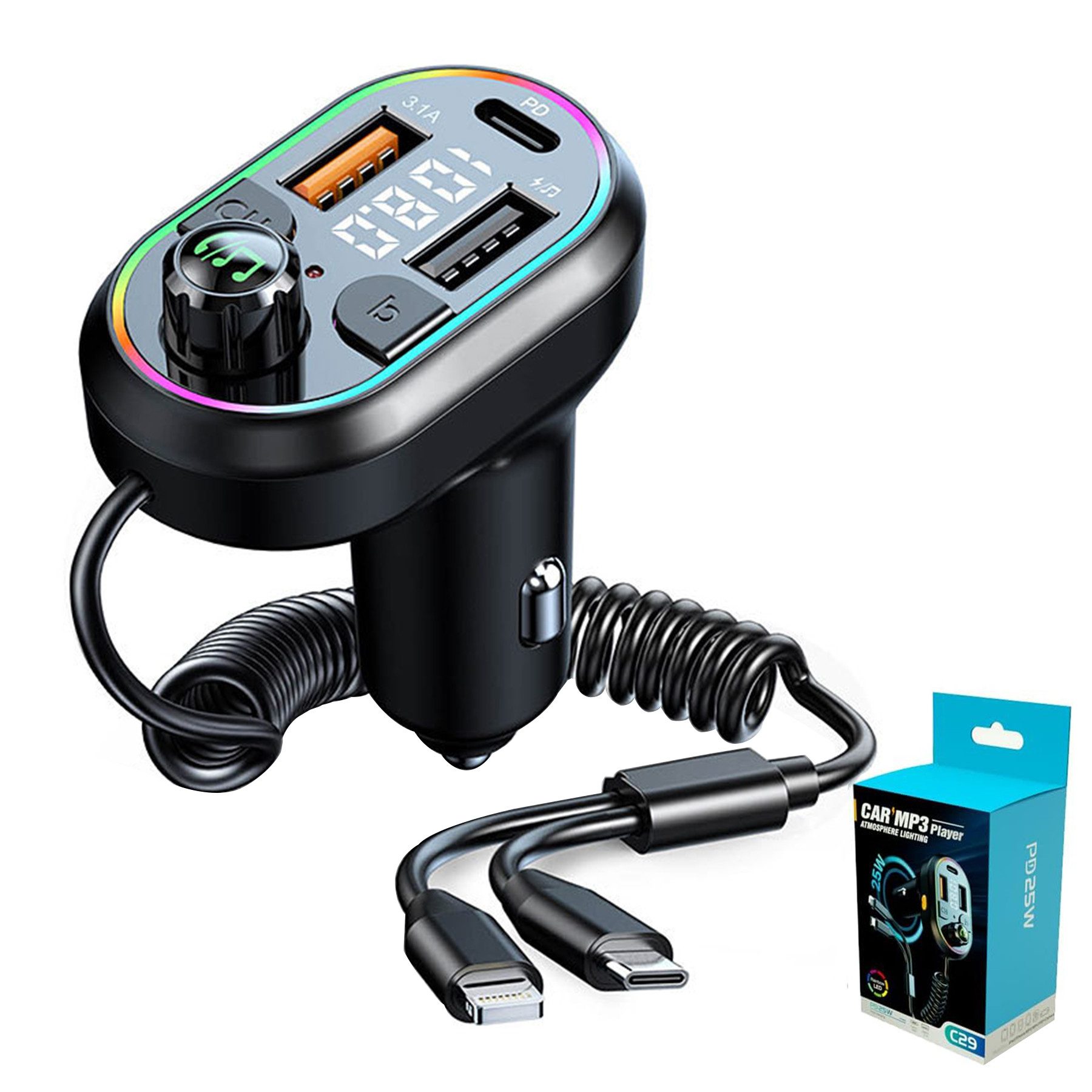Zigarettenanzünder-Verteiler KFZ Bluetooth Adapter Auto Radio