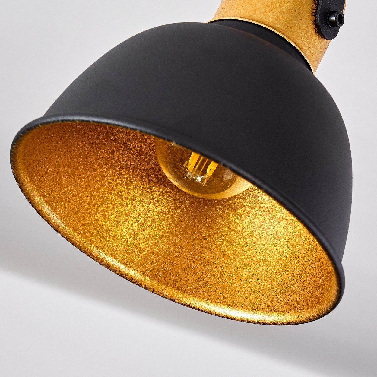 ohne Design Deckenlampe Schwarz/Gold, verstellbaren aus Retro/Vintage hofstein mit »Ardore« Deckenleuchte Metall Spot Strahlern, Leuchtmittel, in im 3xE14,