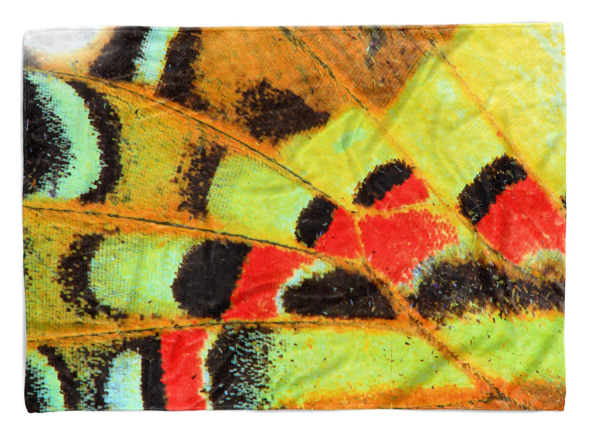 Sinus Art Handtücher Handtuch Strandhandtuch Saunatuch Kuscheldecke mit Fotomotiv Farben Muster Kunstvoll Gelb, Baumwolle-Polyester-Mix (1-St), Handtuch | Saunahandtücher