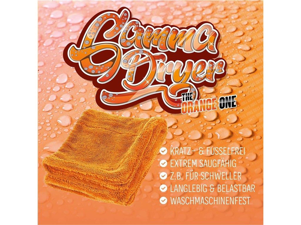 Nuke Guys Microfaser Auto Trockentuch - Gamma Dryer S bis XXL Mikrofasertuch (Microfaser, 40x40 cm, 1-tlg., Gamma Dryer S - Orange - 40x40cm 1400GSM) – Bild 2 von 5