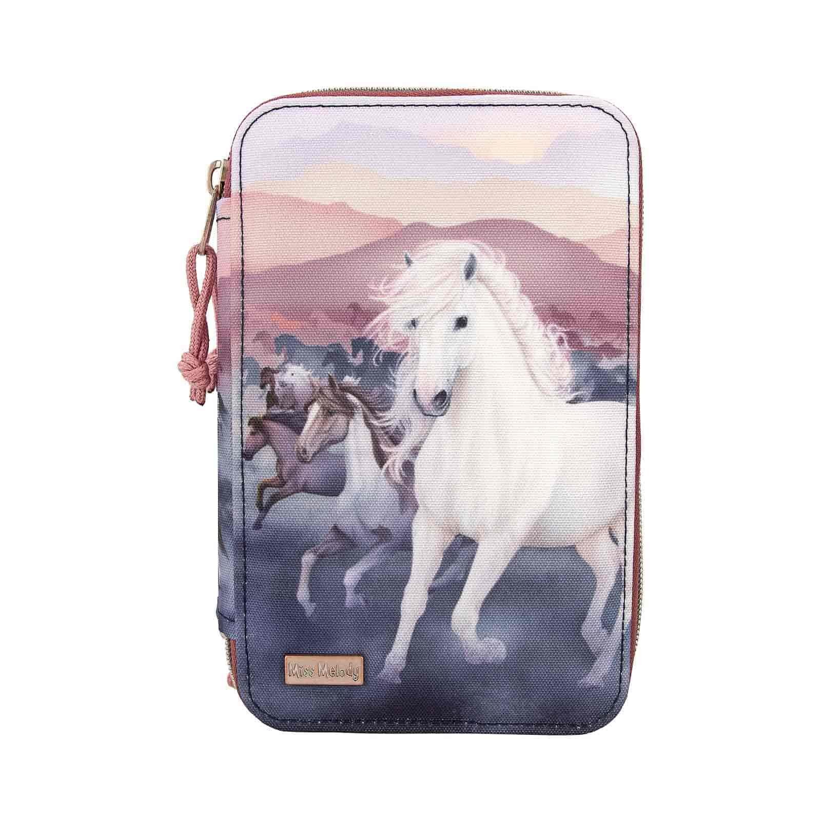 Depesche Federmäppchen Miss Melody 3-Fach-Federtasche NIGHT HORSES, (1-tlg)