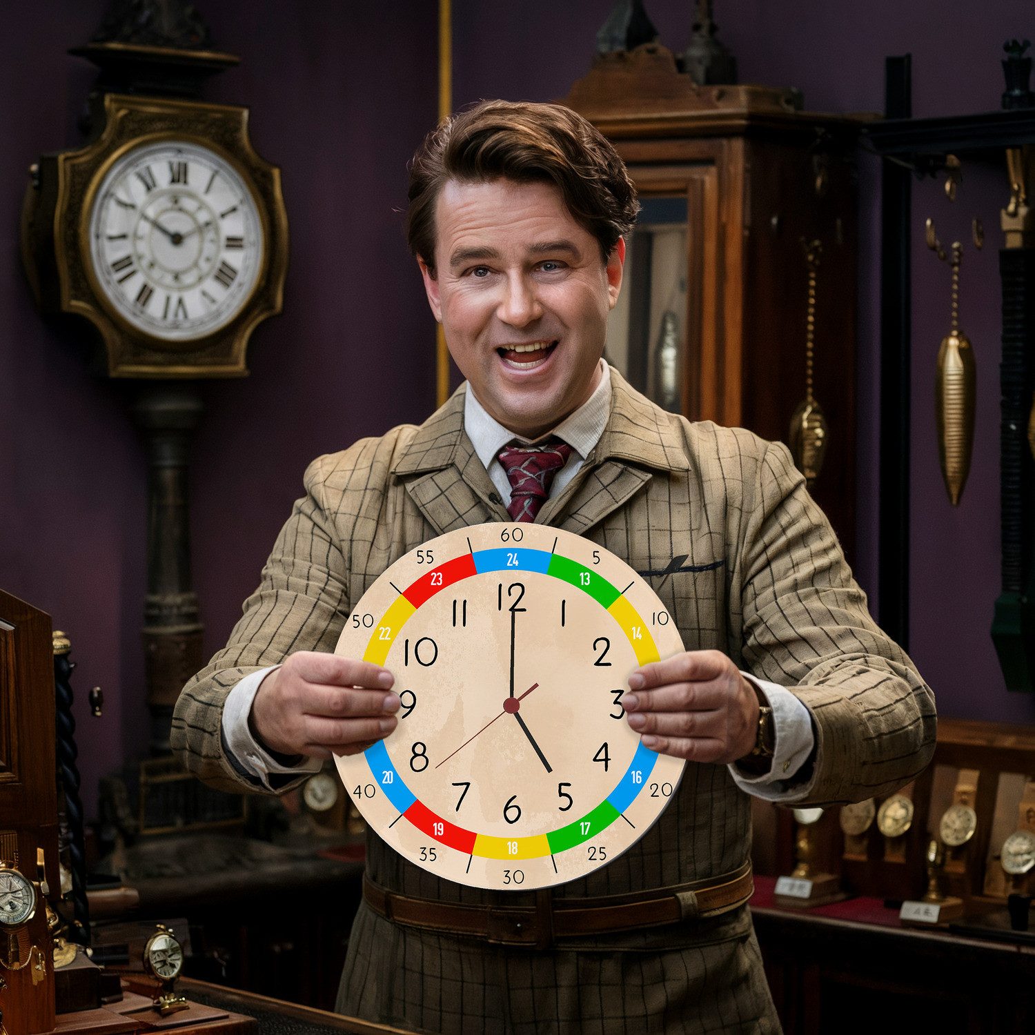 speecheese Wanduhr Lernuhr für Kinder Wanduhr aus Glas günstig online kaufen