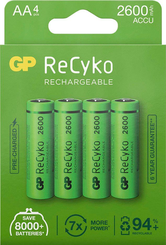 GP ReCyko (4 Akkus Batterie, Batteries St) 4er-Pack 270AAHC