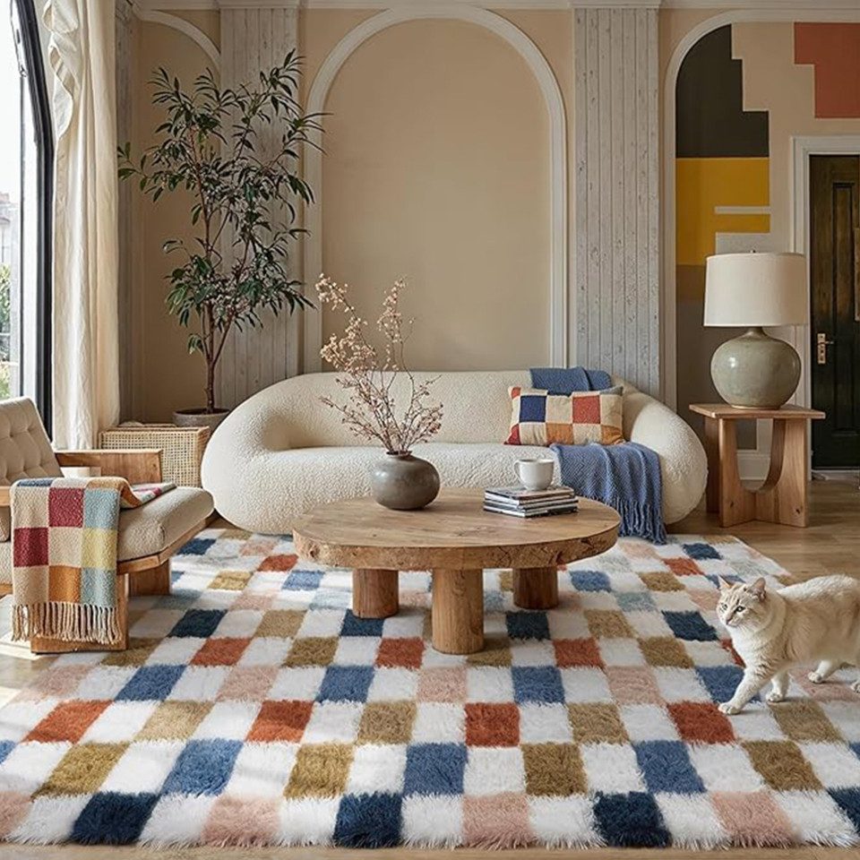 PURECOZY Hochflor-Teppich Mikrofaser-Teppich, Waschbar Weich & Kuschelig, rechteckig, Höhe: 40 mm, geeignet für verschiedene Innenräume, 60x180 cm