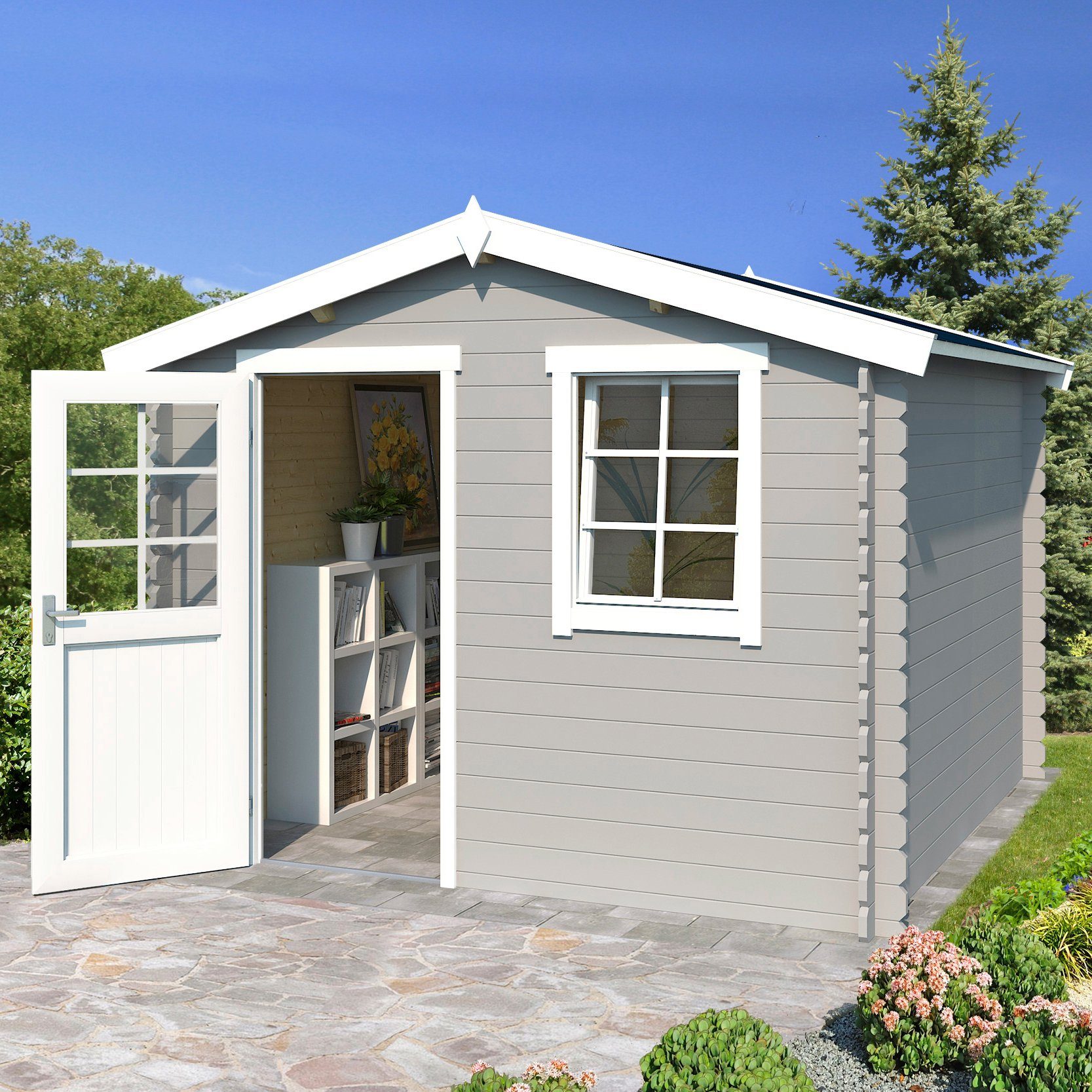 LASITA MAJA Gartenhaus Nina 175, BxT: 307x195 cm, Blockbohlenhaus 28mm
