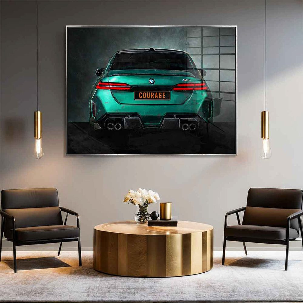 DOTCOMCANVAS® Acrylglasbild BMW M5 Backside - Acrylglas, Acrylglasbild BMW M5 Backside Auto Kunstdruck Wandbild