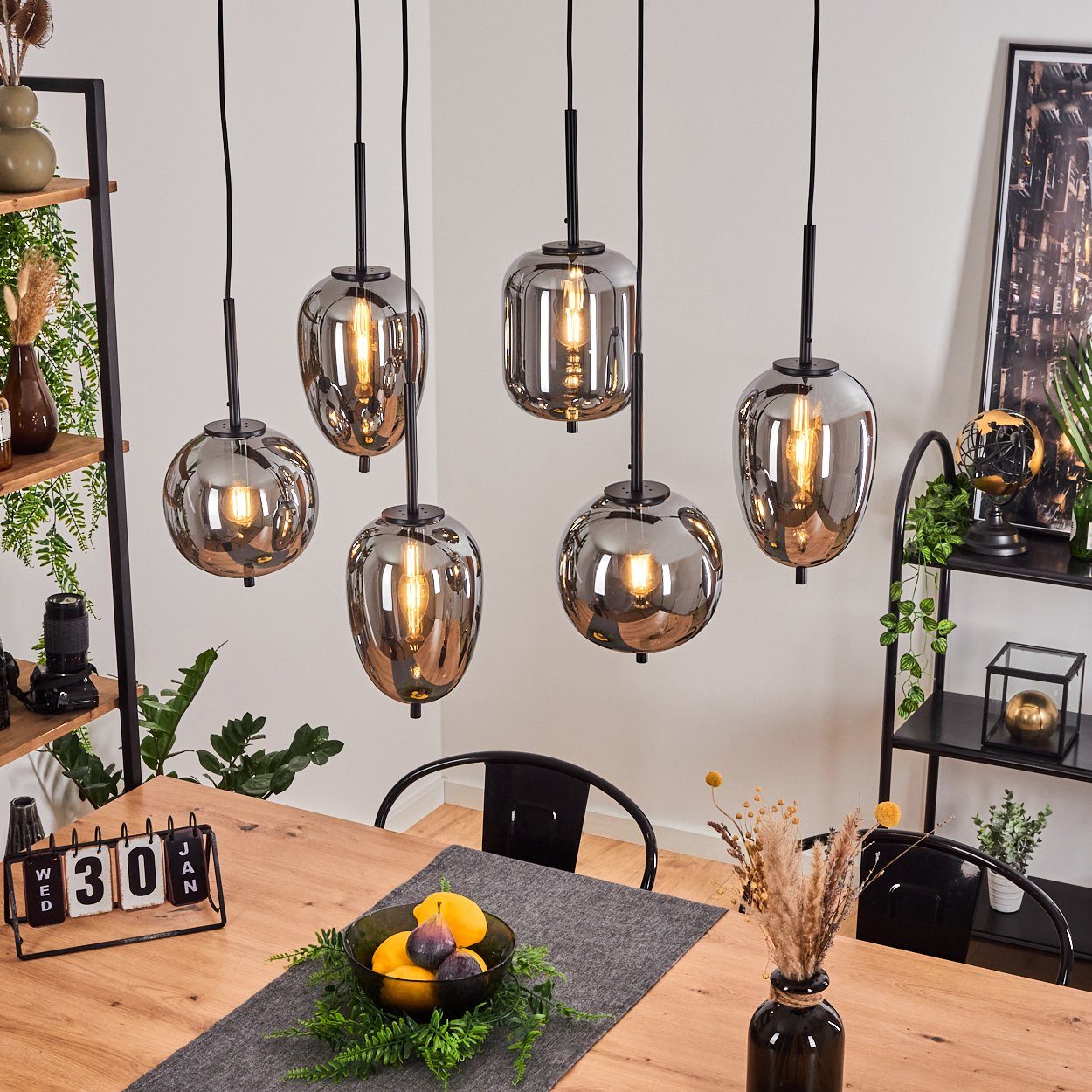 hofstein Pendelleuchte »Ambrogio« moderne Hängelampe aus Metall/Glas in Sch günstig online kaufen