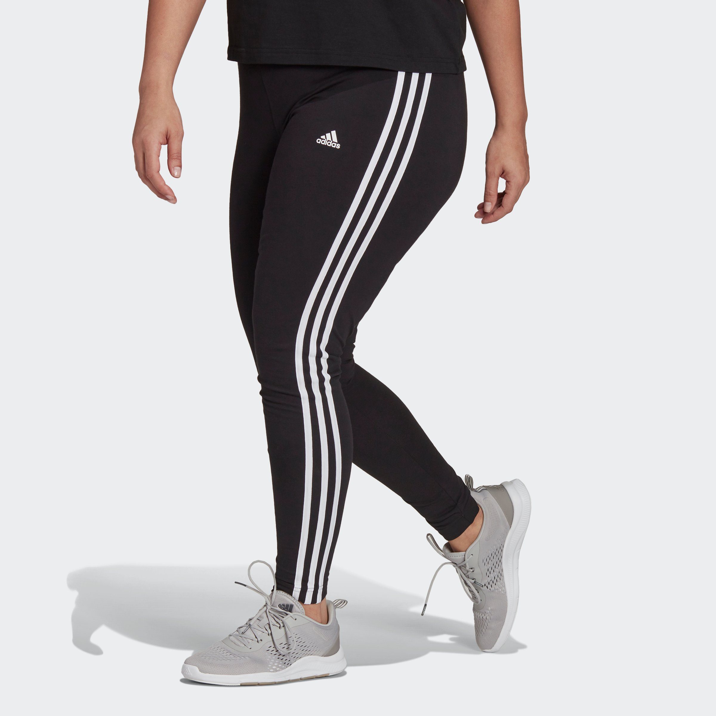 Leggings Black / ESSENTIALS TIGHT Sportswear 3STREIFEN White adidas (1-tlg)