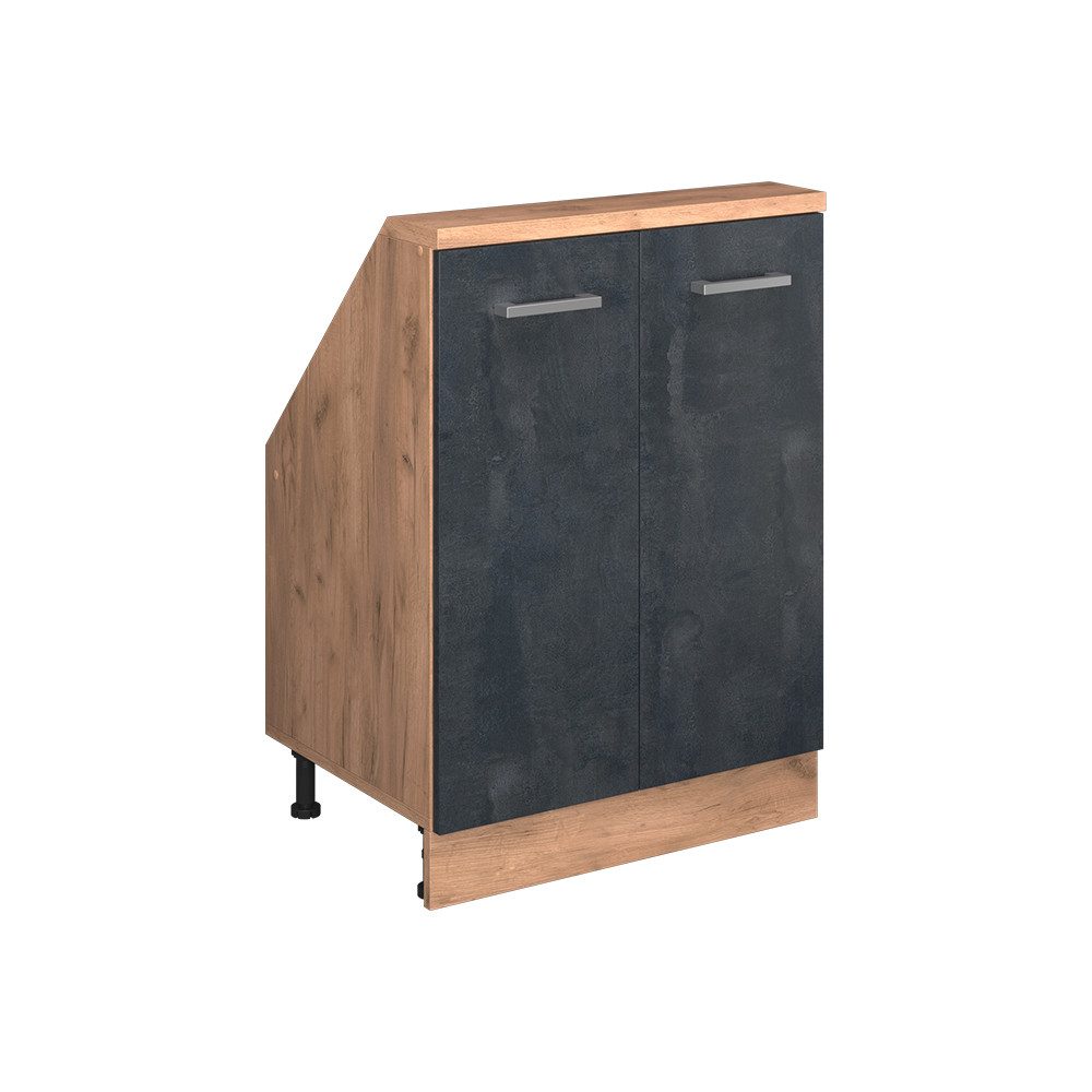 Vicco Unterschrank R-Line, Schwarz Beton/Goldkraft Eiche, günstig online kaufen