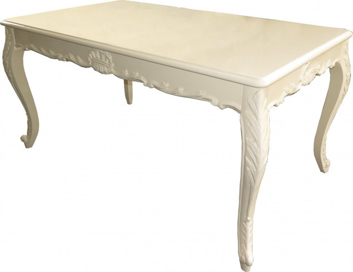 Casa Padrino Esstisch Barock Esstisch Creme Hochglanz - Esszimmer Tisch - alle Grössen