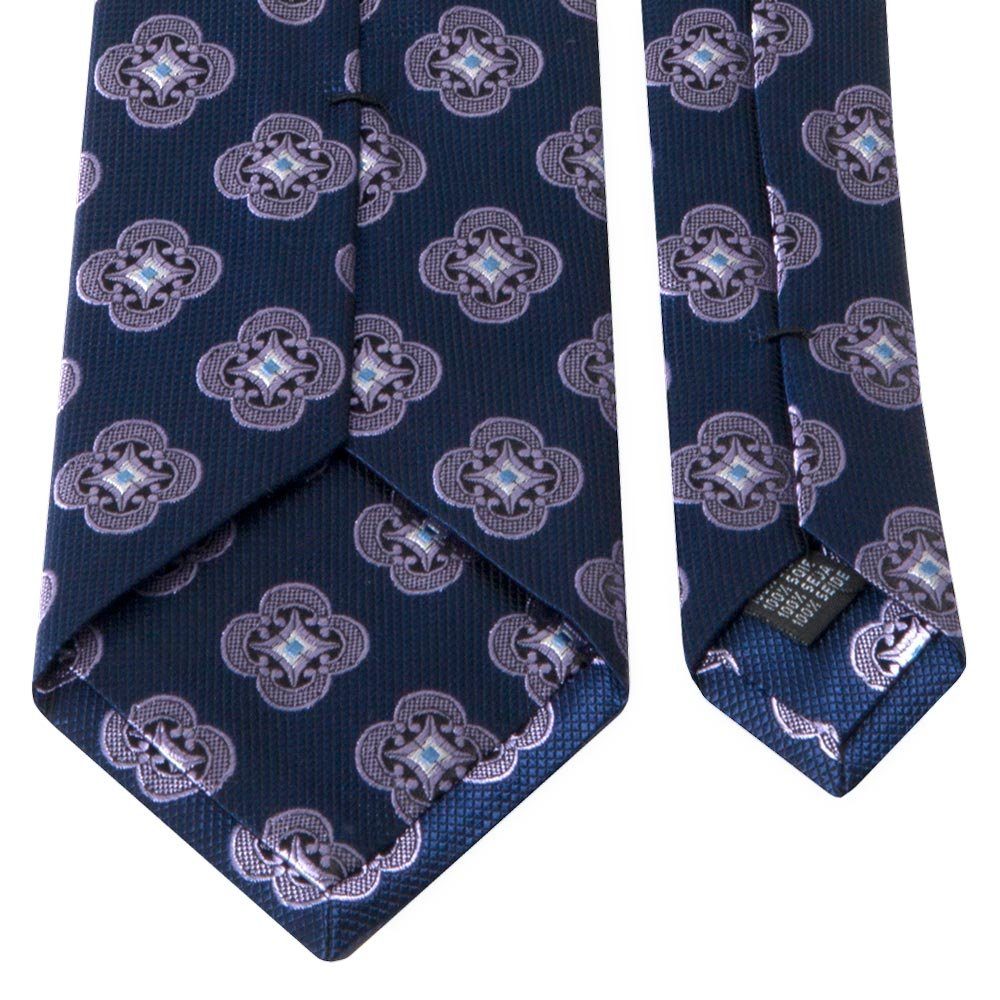 Krawatte Marineblau Muster geometrischem mit Krawatte Seiden-Jacquard BGENTS (8cm) Breit