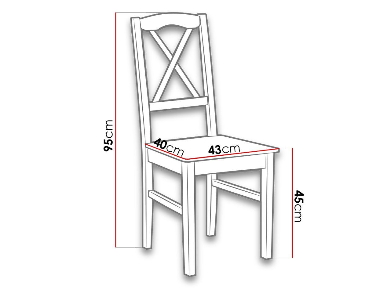 Nilo aus 43x40x95 Stuhl DX MIRJAN24 cm Stück), Buchenholz, (1 Nuss XI