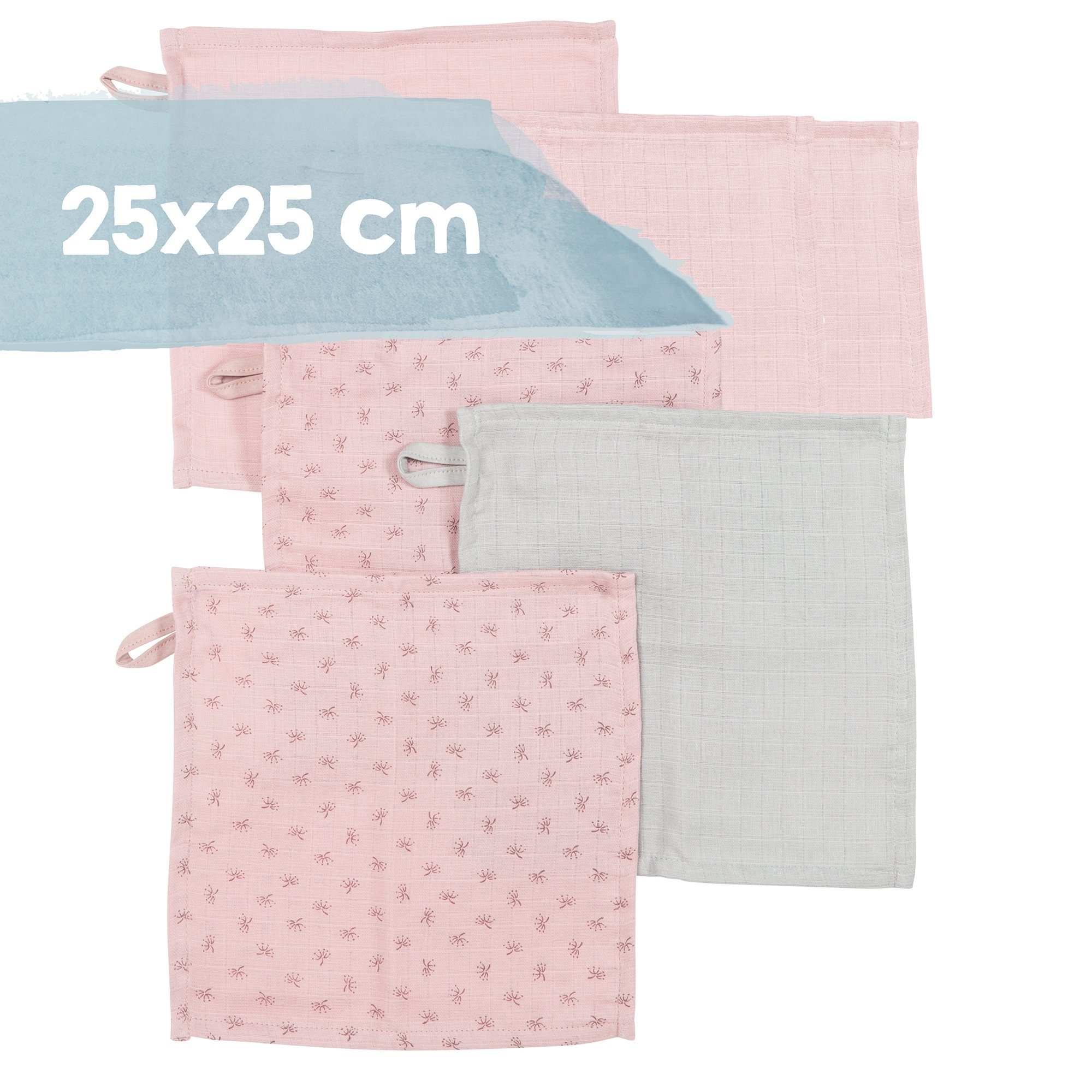 Handtuch, Lil Planet & Decke Waschlappen, Neugeborenen-Geschenkset roba® rosa/mauve Schmusetuch