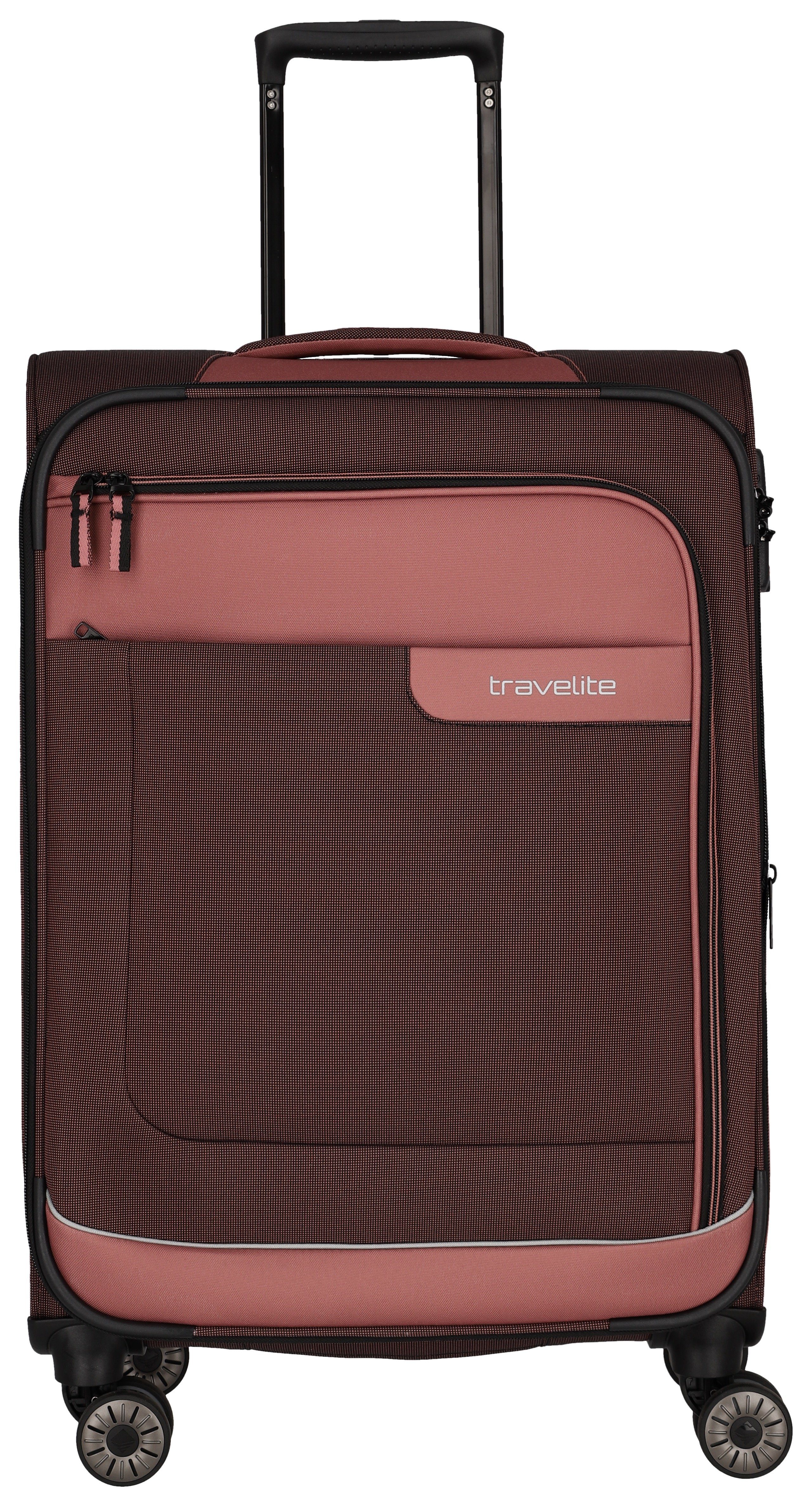travelite Weichgepäck-Trolley VIIA, verschiedene Größen und Farben, 4 Rollen, Reisegepäck Trolley Koffer Weichgepäck TSA Schloss