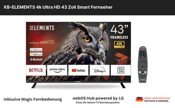 KB Elements ELT43WB6DE LED-Fernseher (109,00 cm/43 Zoll, 4K Ultra HD, Smart-TV, 4K, webOS, Frameless, Apple Airplay, Apple Home)