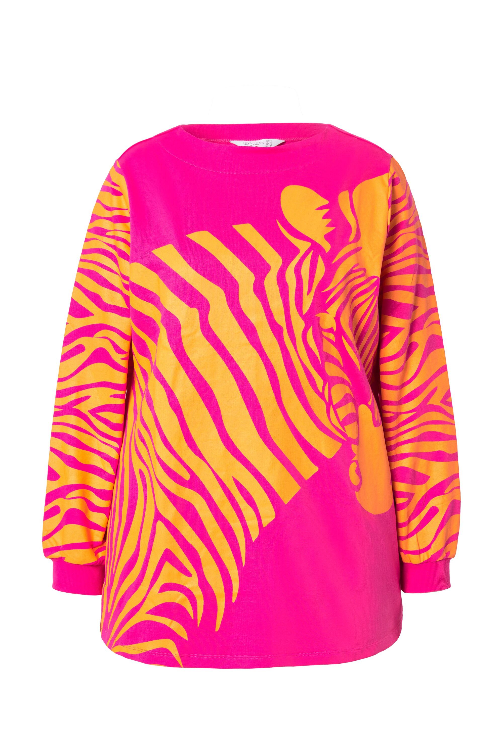 MIAMODA Sweatshirt Sweatshirt A-Linie Zebra-Muster weiter Langarm günstig online kaufen