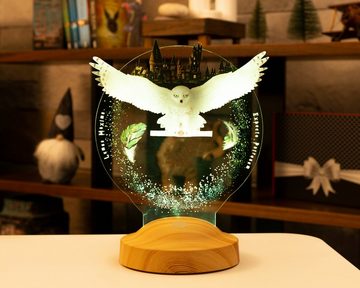 Geschenkelampe Nachttischlampe »Hogwarts Hedwig Harry Potter Eule Lampe mit UV Druck 3D Vision LED Nachtlicht«, LED Lampe