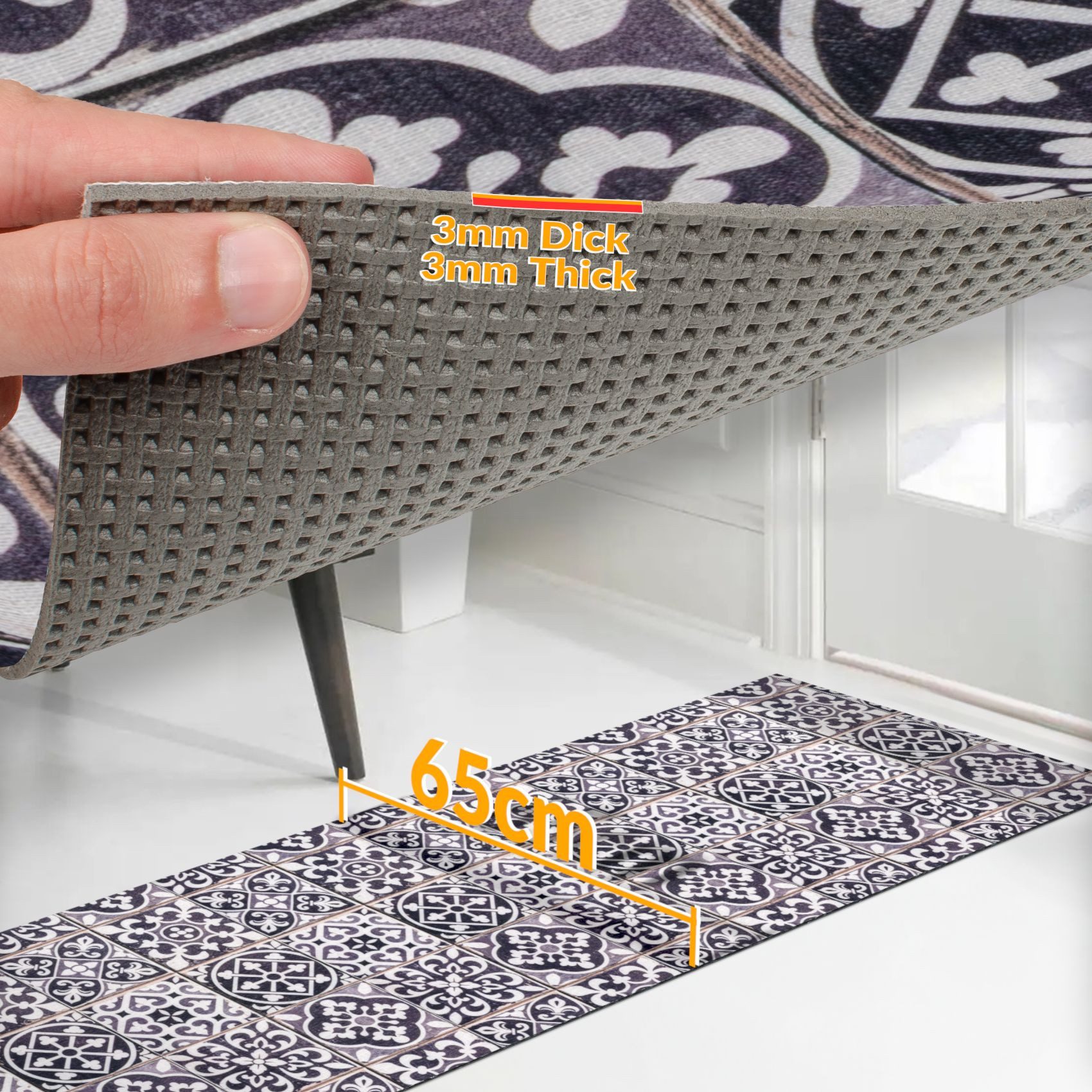 ANRO Küchenläufer RANNA Hochwertig Küchenteppich Teppich Textil, Eckig, Bod günstig online kaufen