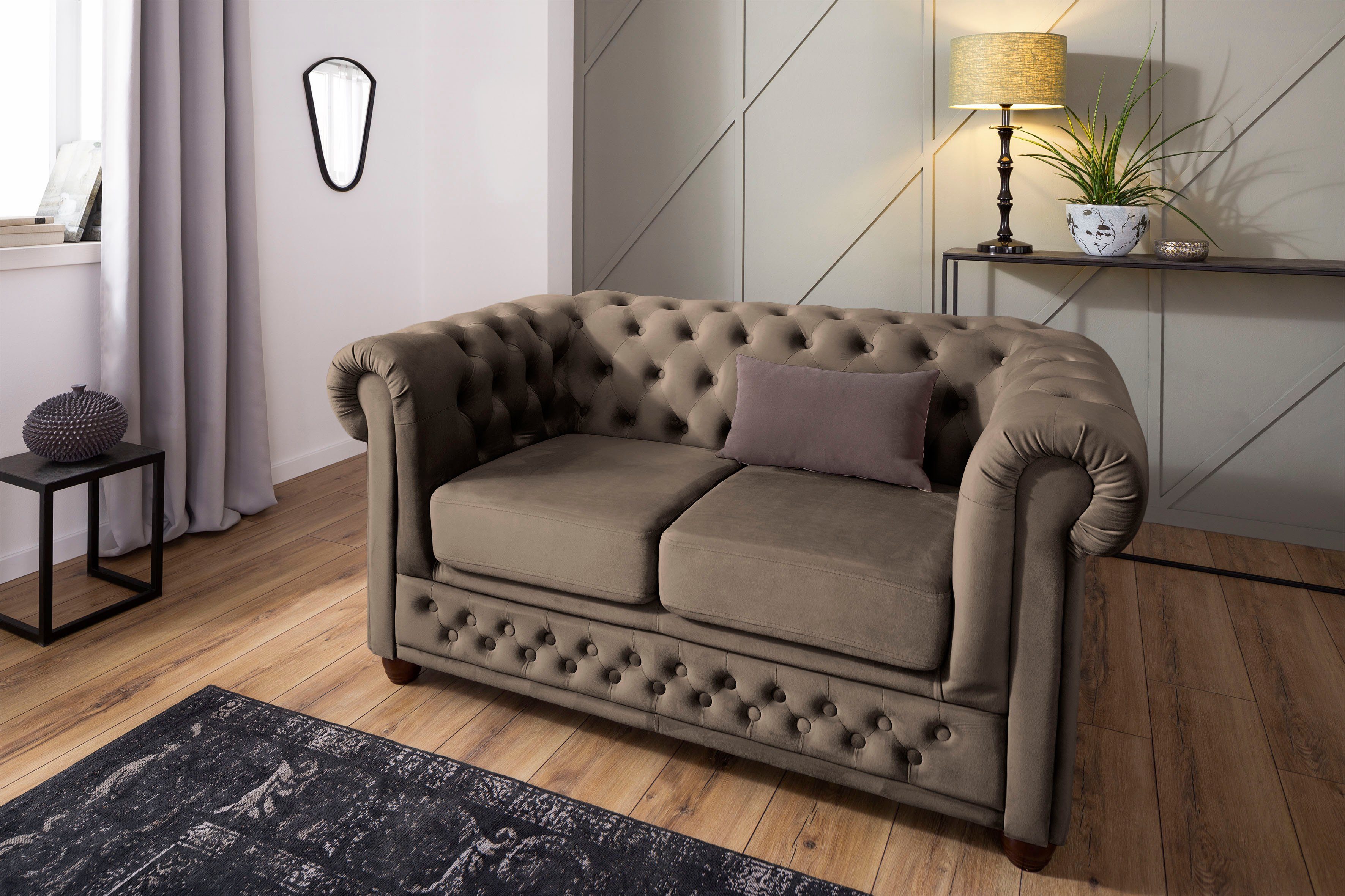 Home affaire Chesterfield-Sofa "New Castle" mit hochwertiger Knopfheftung i günstig online kaufen