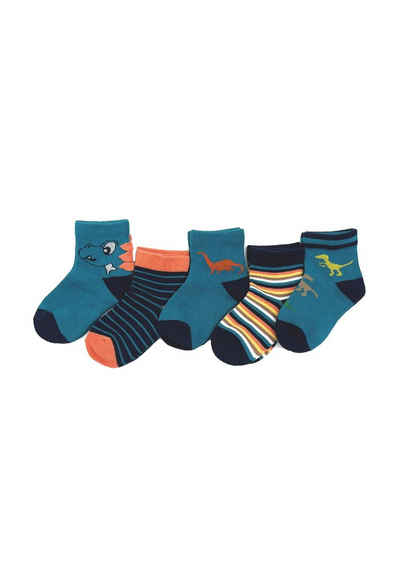 Vivi Idee Socken 5/10 Paar Kinder Baumwolle Socken Set, Sneakersocken Strümpfe füßlinge (5-Paar) 1-5 Jahre, Sport Kindersocken für Jungen, Dino