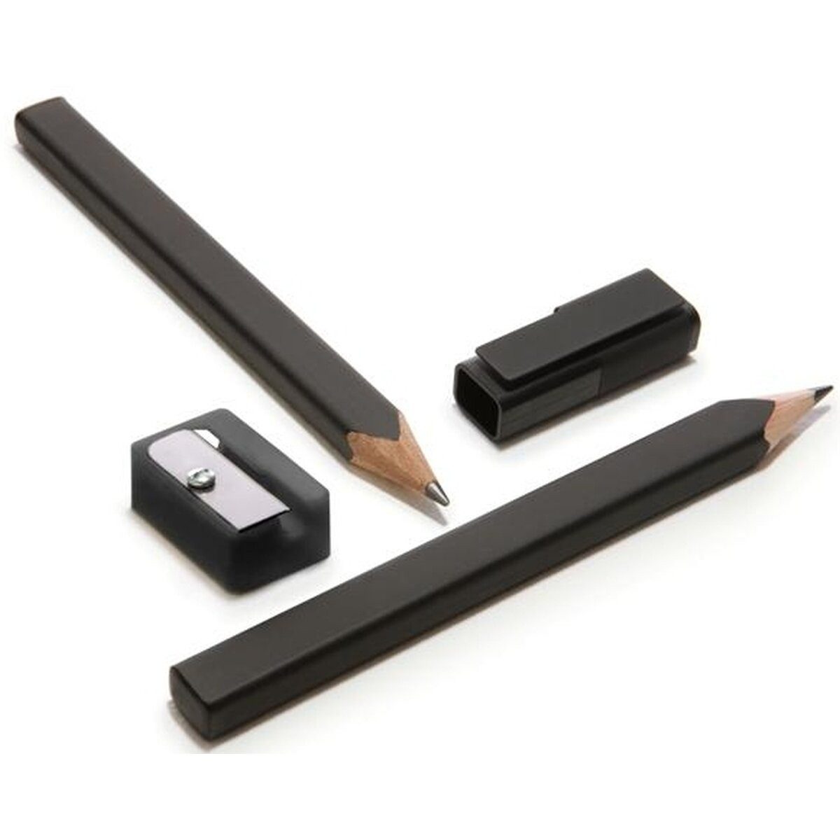 MOLESKINE Bleistift Bleistift-Set schwarz VE=2 Stifte, 1 Kappe, 1 Anspitzer