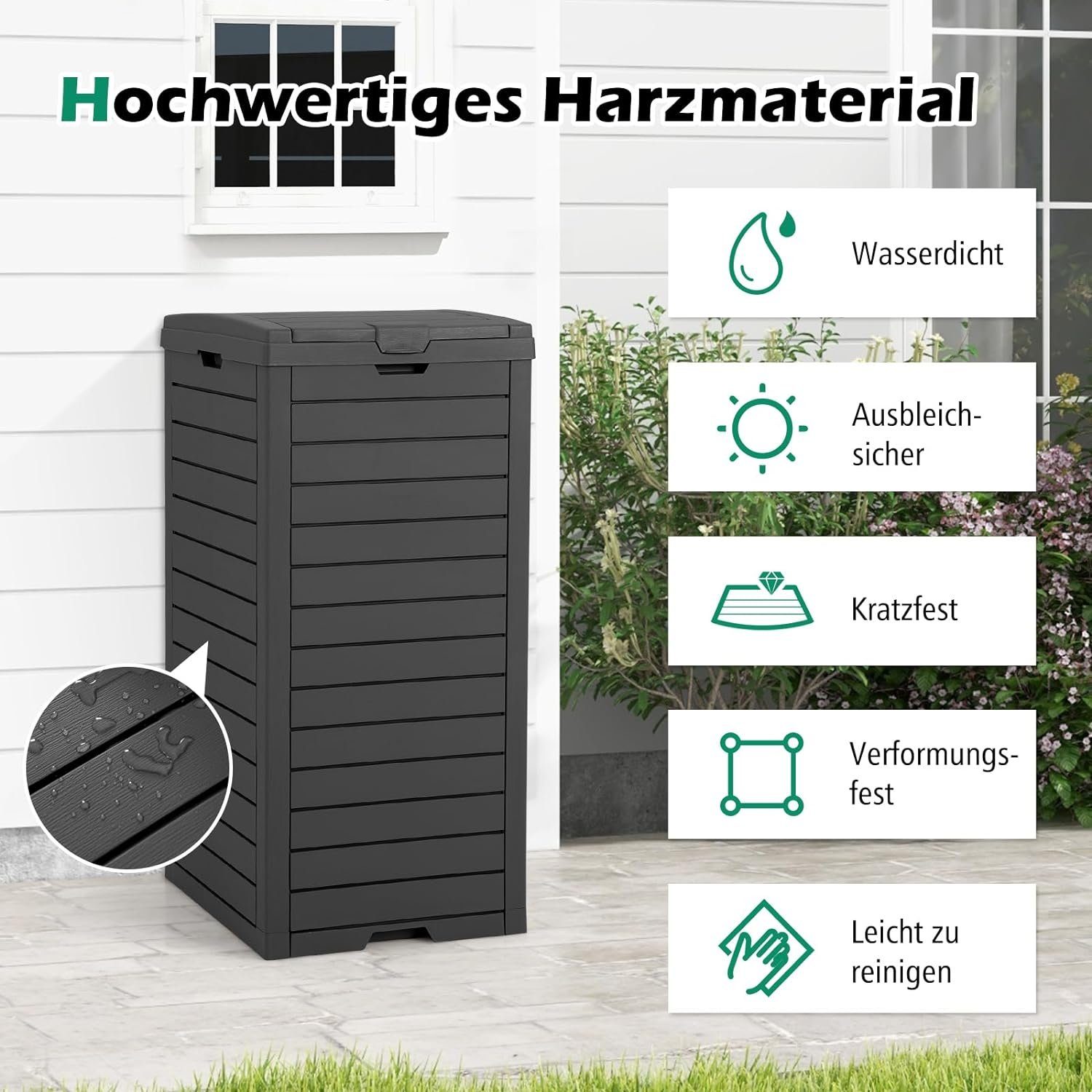Thumbnail - KOMFOTTEU Mülltonnenbox 118 L, mit Klappdeckel & ausziehbarer Abtropfschale