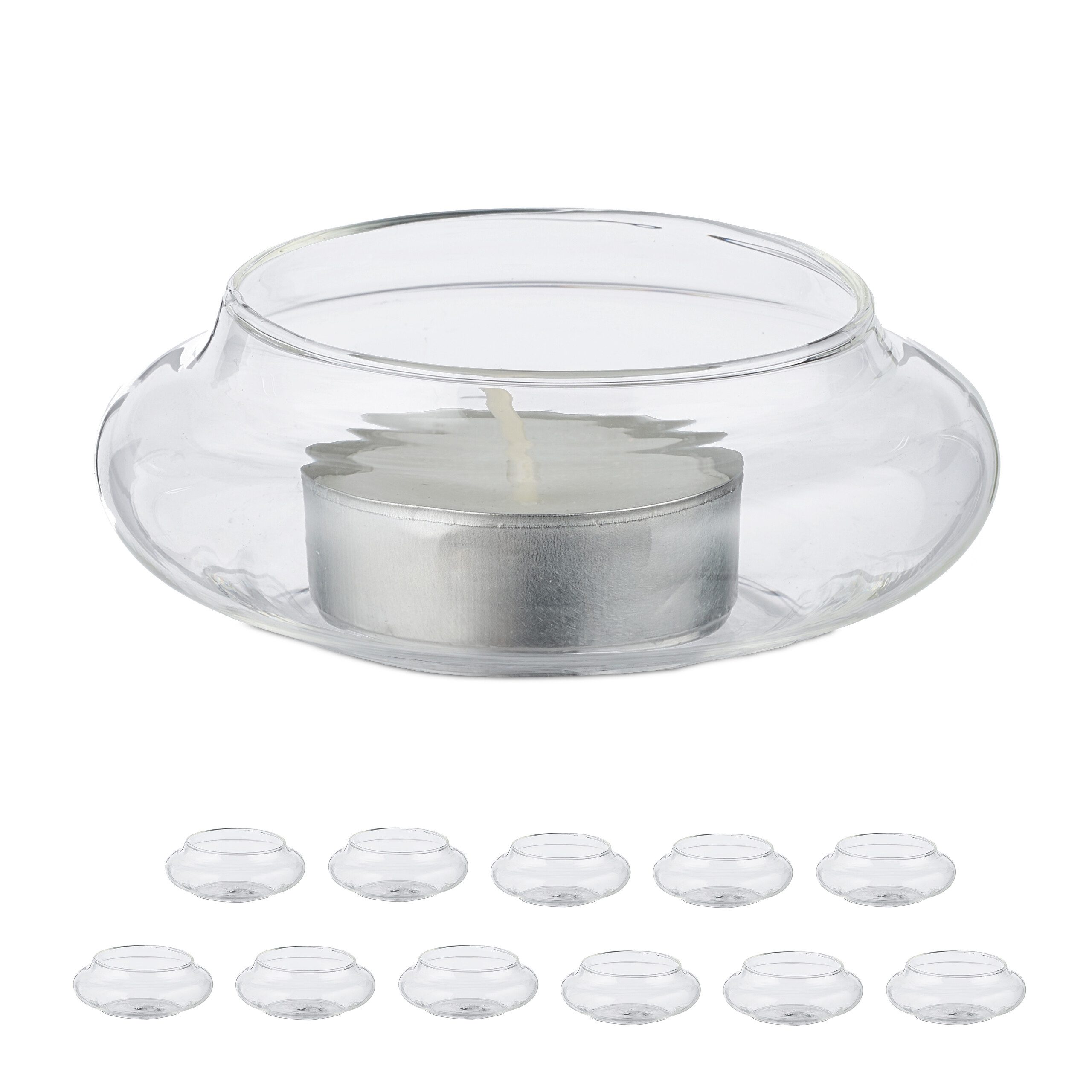 relaxdays Teelichthalter schwimmend 12er Set (12 St., 12er Set) günstig online kaufen
