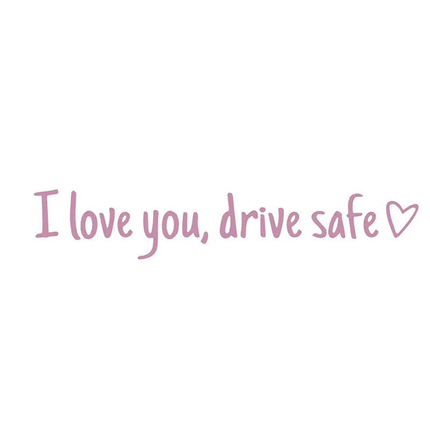 LuxusKollektion Aufkleber Aufkleber Autospiegel Vinyl I Love You Drive Safe Rosa