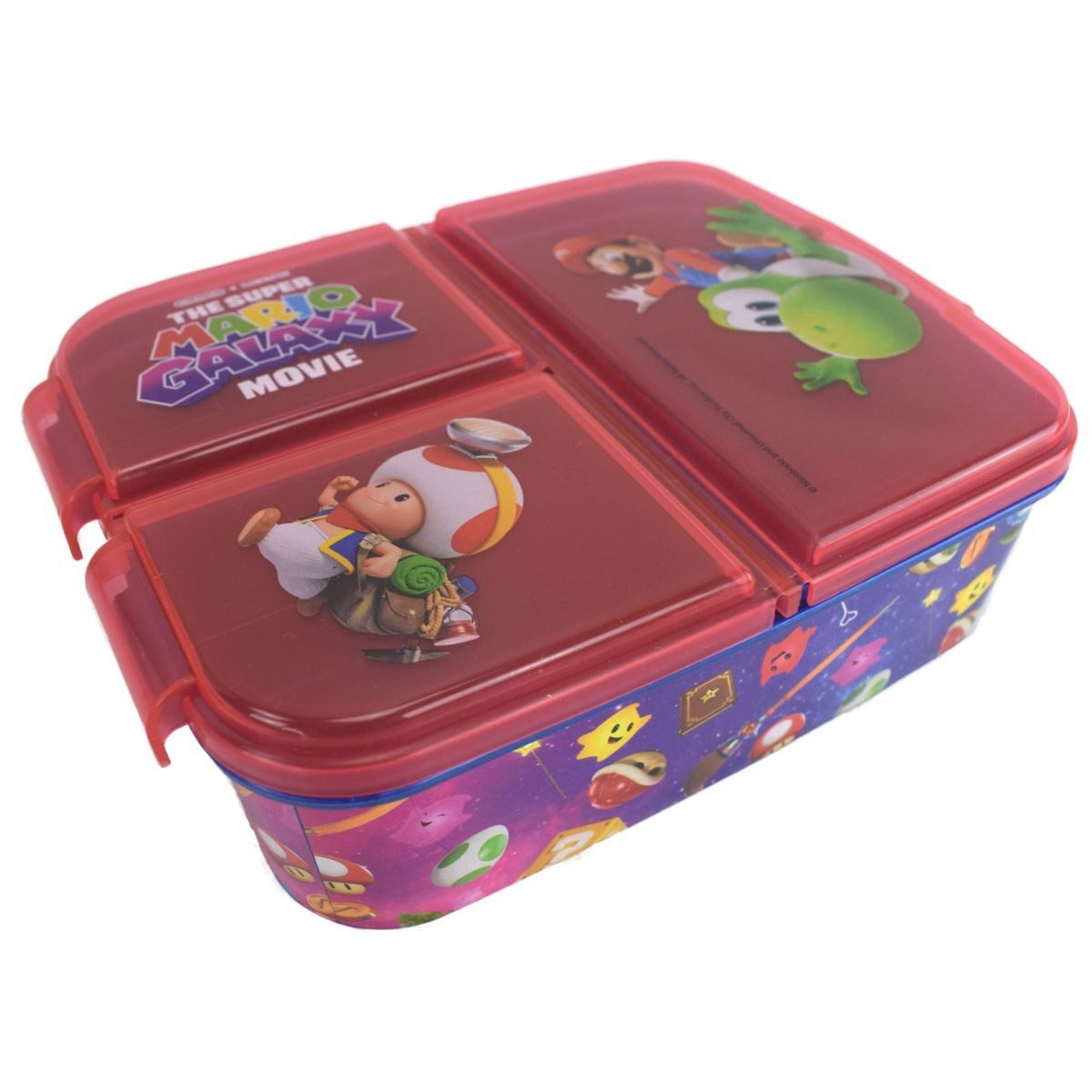 Stor Lunchbox Brotdose für Kinder mit 3 Fächern Super Mario, Kunststoff, authentisches Design