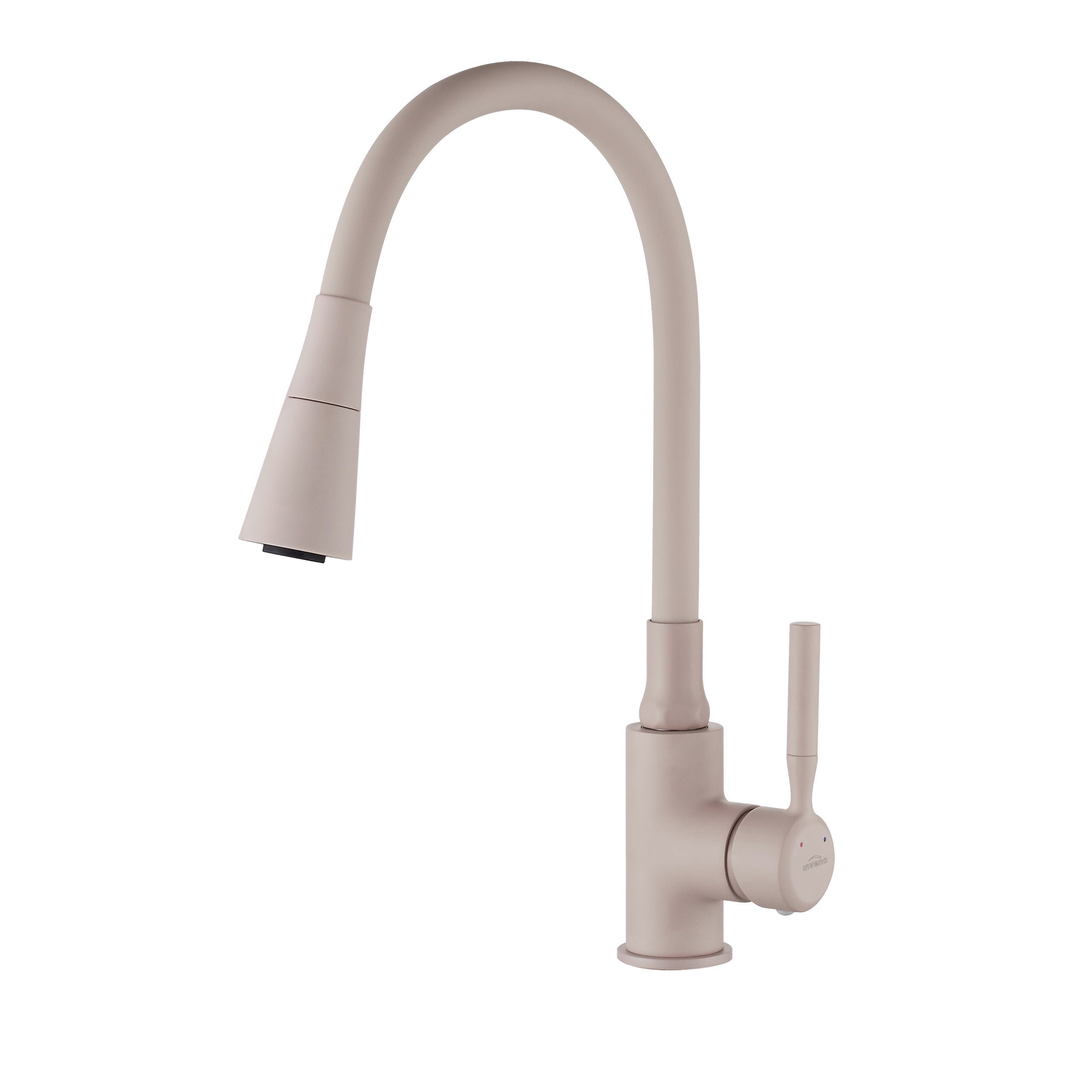 KOLMAN Küchenarmatur POGO PLUS Wasserhahn Mischbatterie mit flexiblen Auslauf in Beige