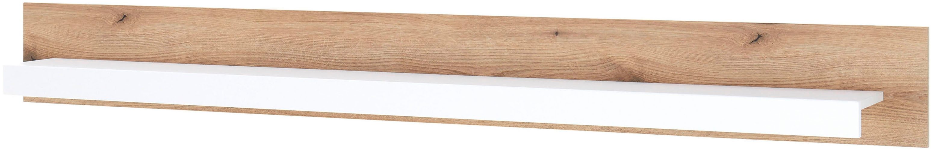 Home affaire Wandboard Brixen, modernes Wandregal, Hängeregal mit Ablage, vielseitig einsetzbares Hängeregal, Weiß mit Eiche Evoke Dekor