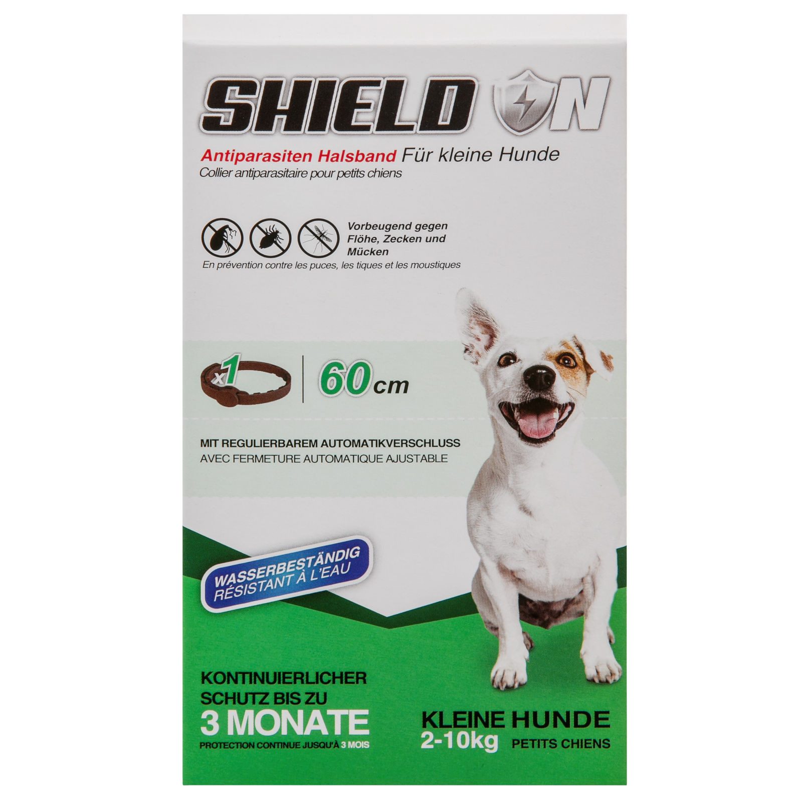 Shield On Zeckenhalsband Antiparasitenhalsband für kleine Hunde, 60 cm