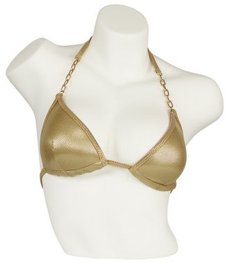Miss Beach Triangel-Bikini-Top wattiert, Glanz-Optik, Vorgeformtes Bikini-Oberteil