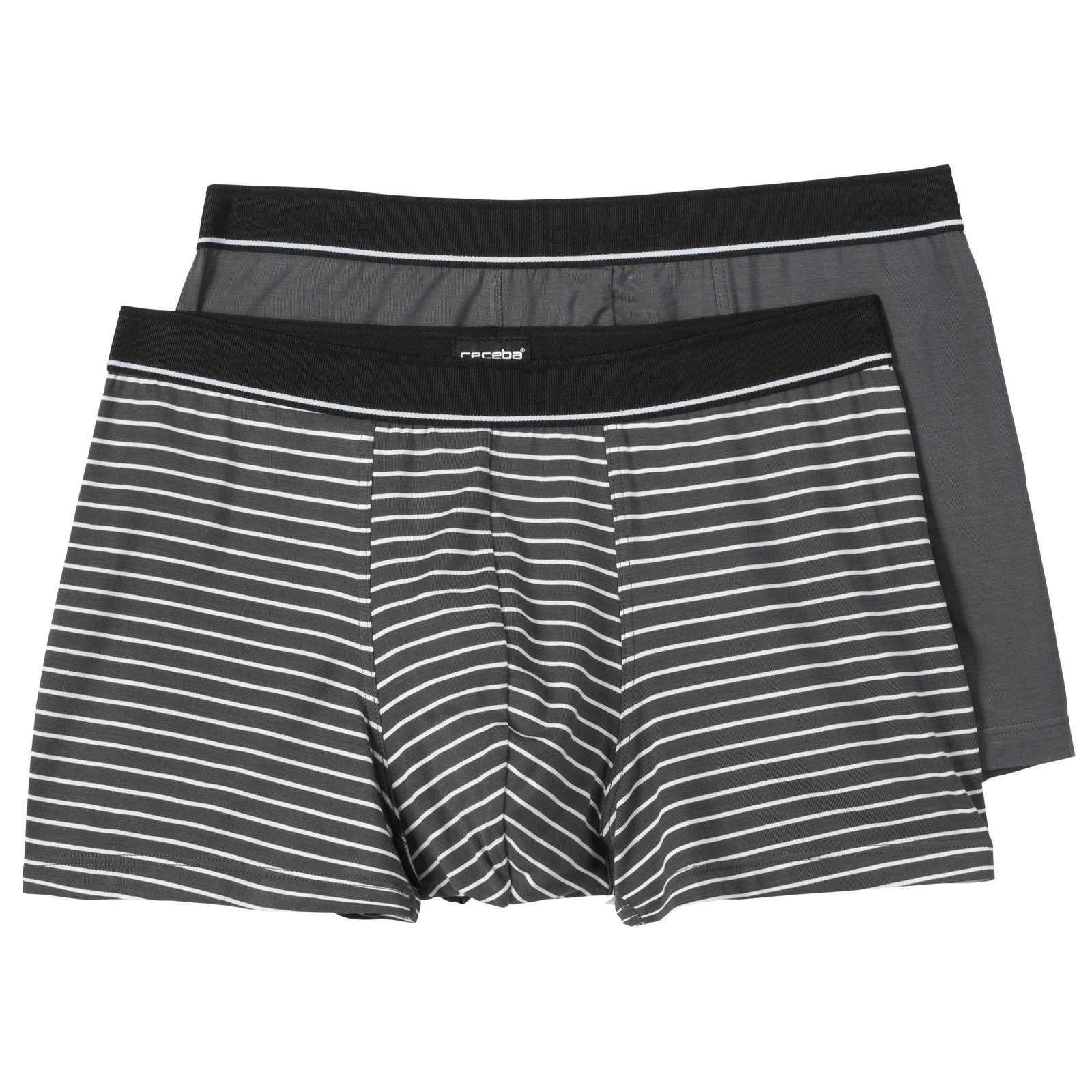 Boxershorts Ceceba Bambus Pants 2er-Pack Übergröße grau/geringelt