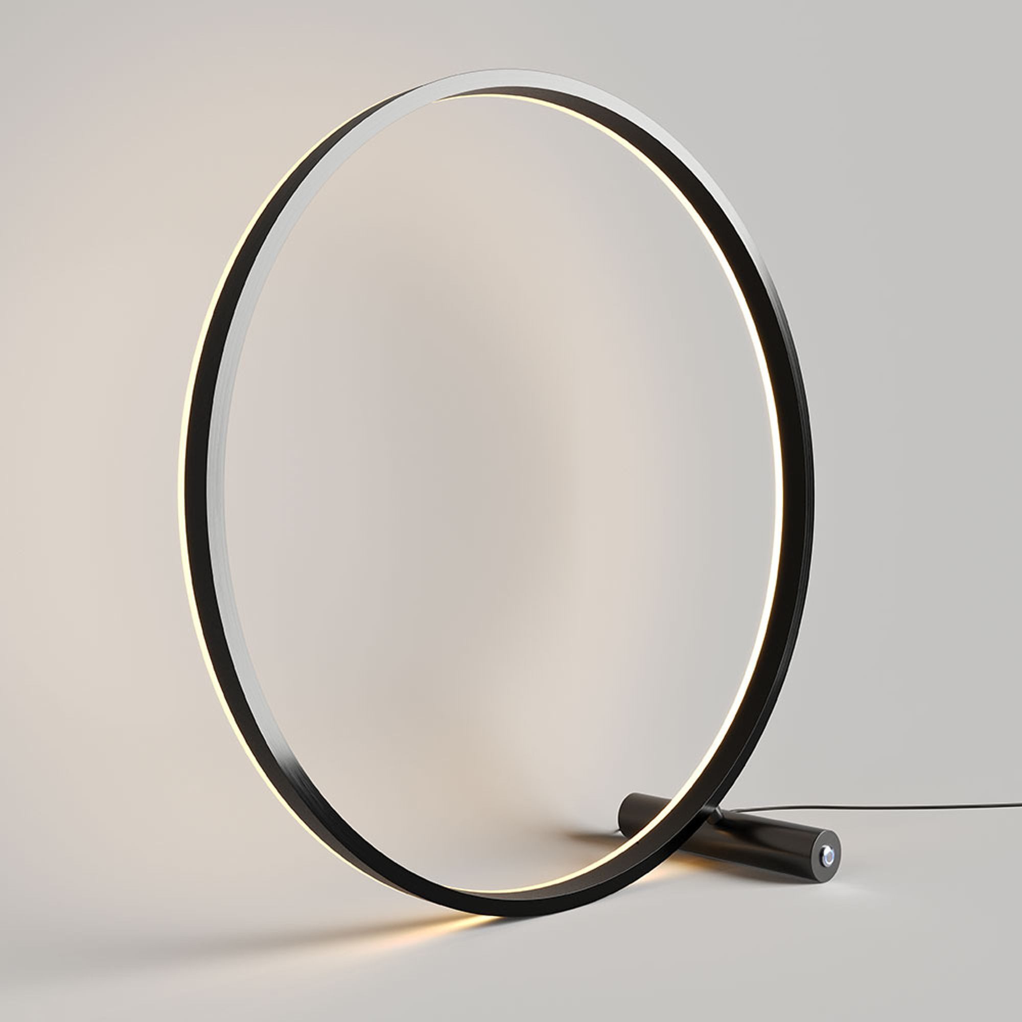 s.luce Tischleuchte LED Ringlampe Direkt oder Indirekt Schwarz, Warmweiß