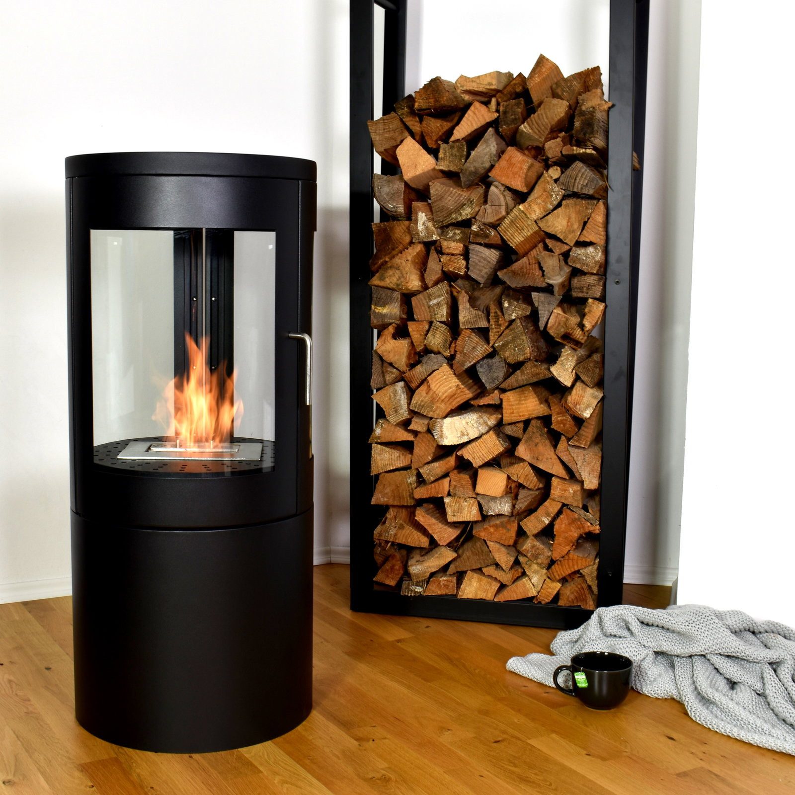 GLOW FIRE Echtfeuer-Dekokamin Ethanolkamin Nordkapp Bioethanol Kamin, Sicherheitsbrenner,2 KW Heizleistung,4h Brenndauer – Bild 4 von 5