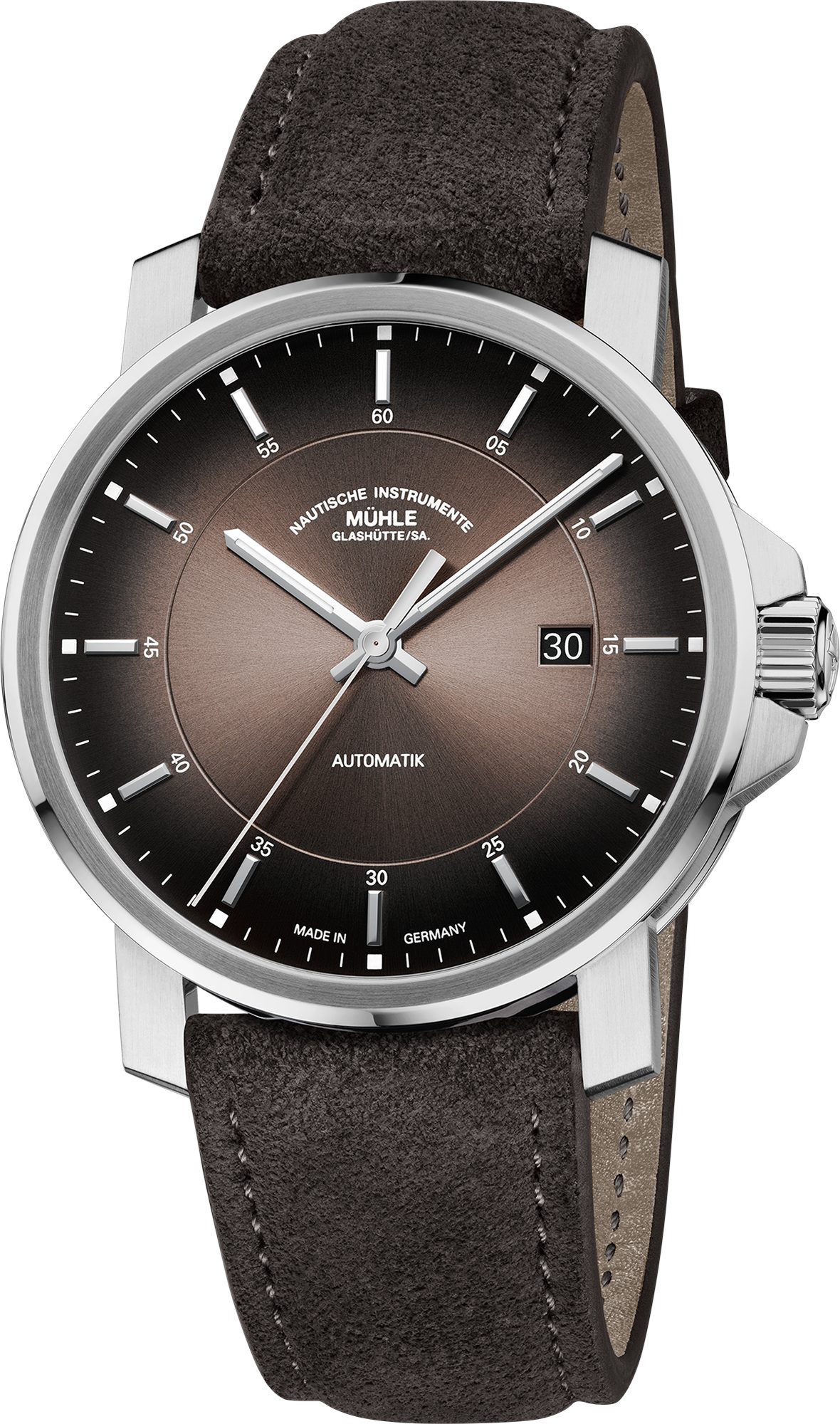 Nautische Instrumente Mühle Glashütte/Sa. Automatikuhr Mühle Glashütte Herrenuhr 29er Casual Automatik, Automatik, mit zusätzlichem Armband in schwarzem Leder
