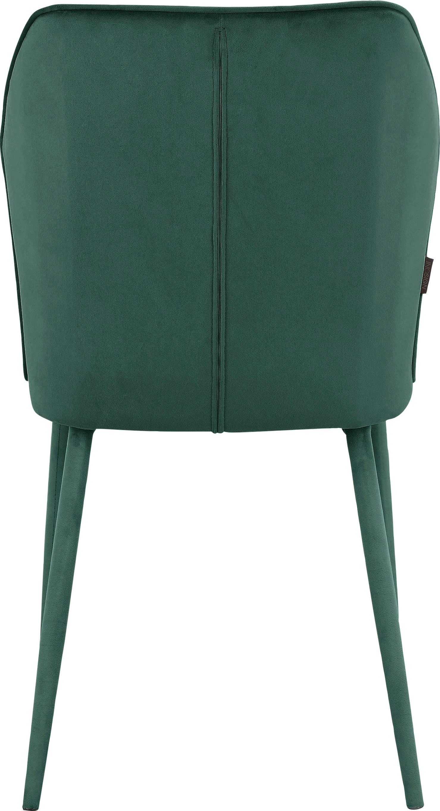 INOSIGN und Rücken Velourstoff, Sitzhöhe Koa 49 St), cm gepolstert, Sitz Esszimmerstuhl dunkelgrün in (2 mit