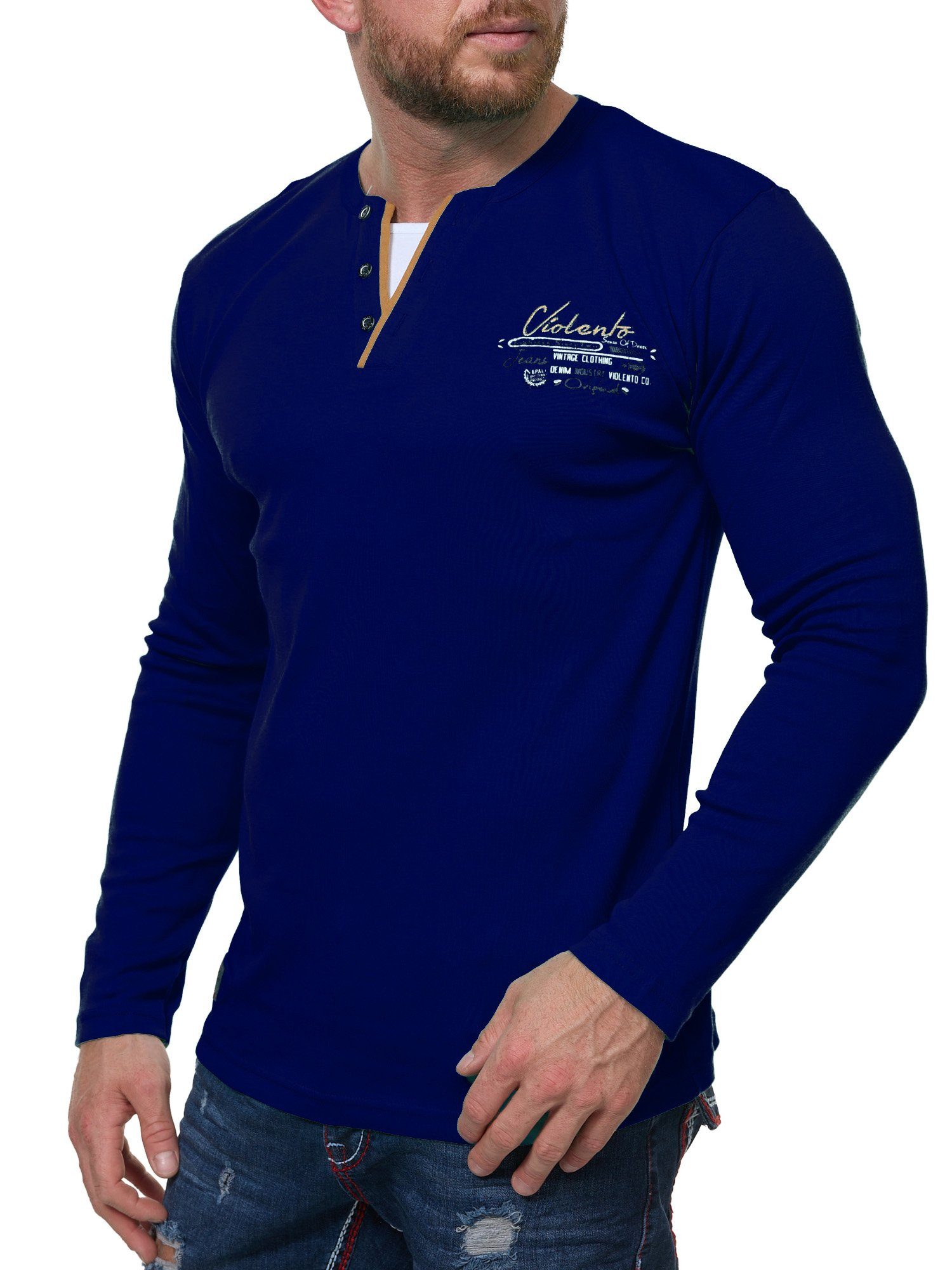 L.gonline Langarmshirt Herren Longshirt, Langarmshirt, 100% günstig online kaufen