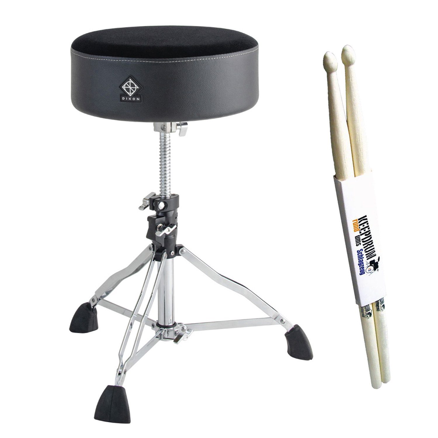 Dixon Schlagzeughocker Dixon PSN-11ST Schlagzeughocker mit Schlagzeugstöcken (Hocker mit Sticks), Schlagzeughocker